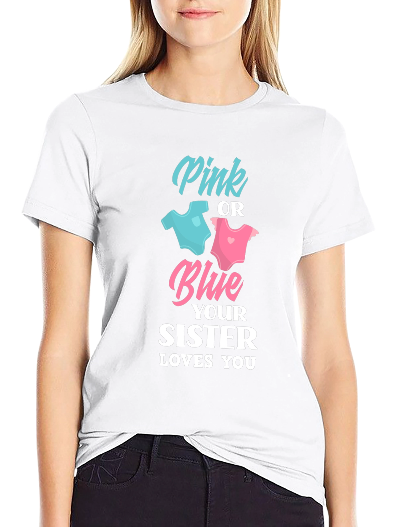 Pink or Blue Sister Loves You Unisex T-Shirt