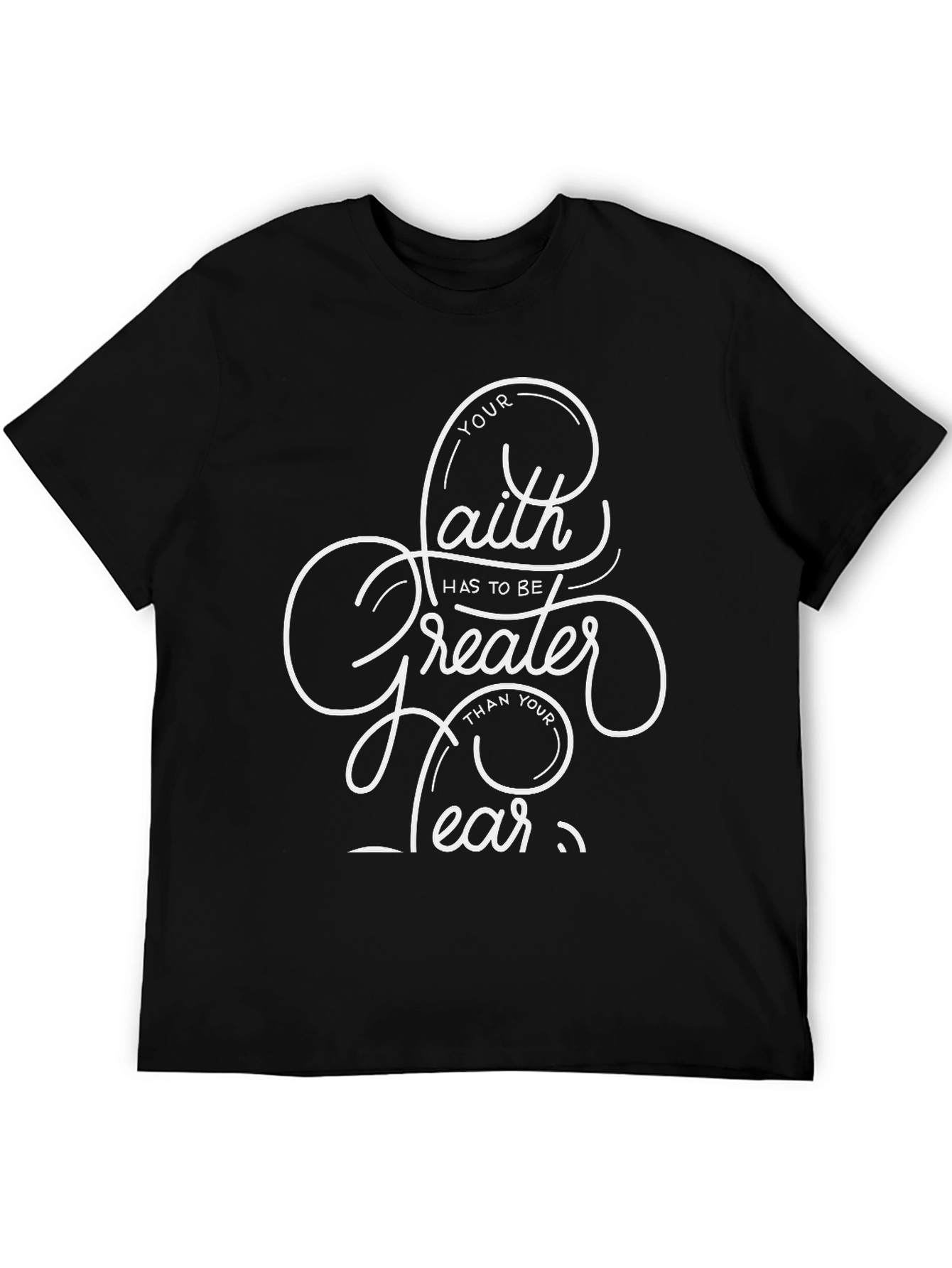 Faith Over Fear Graphic Tee - Inspirational Black T-Shirt