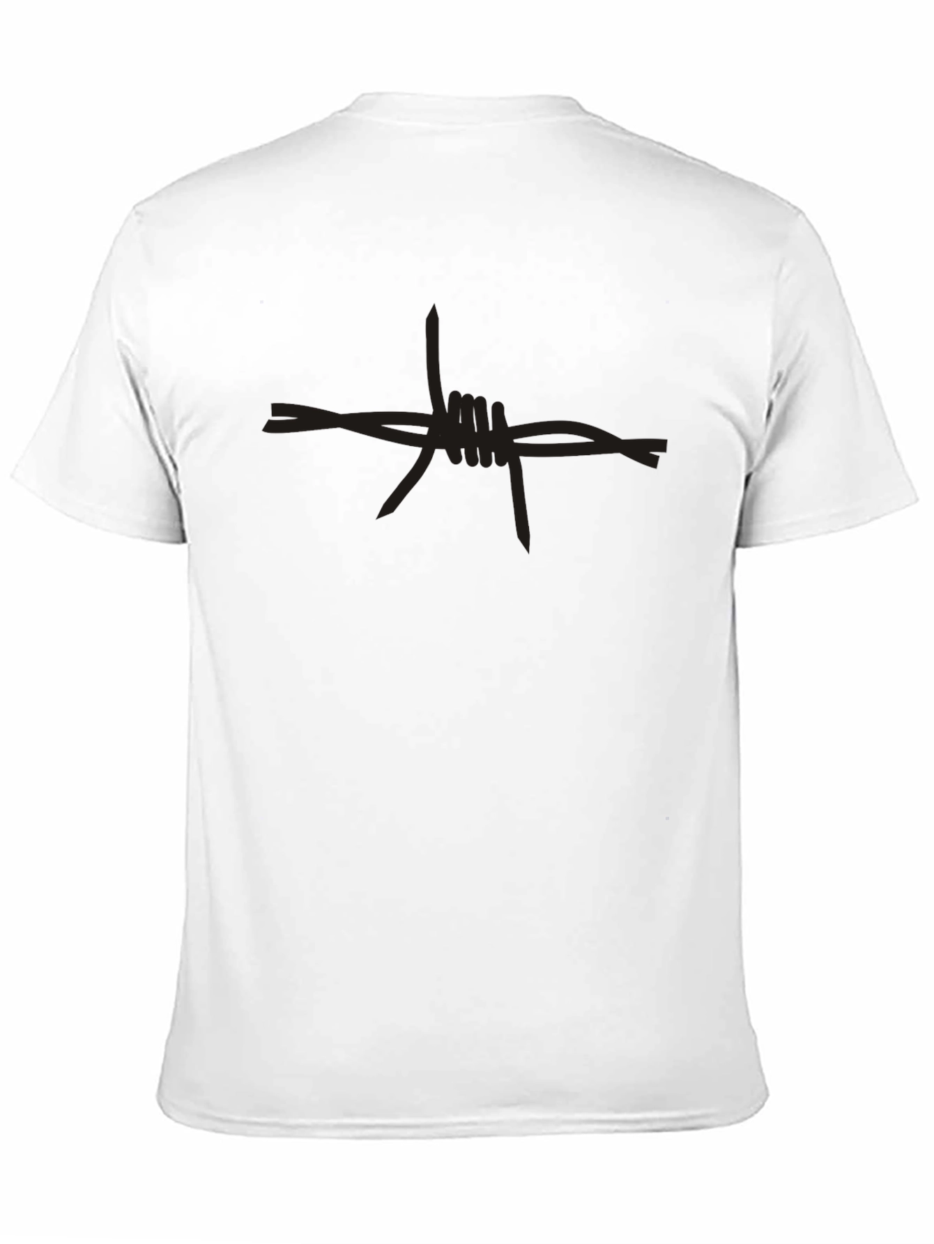 Edgy Barbed Wire Graphic Tee - Black Cotton T-Shirt