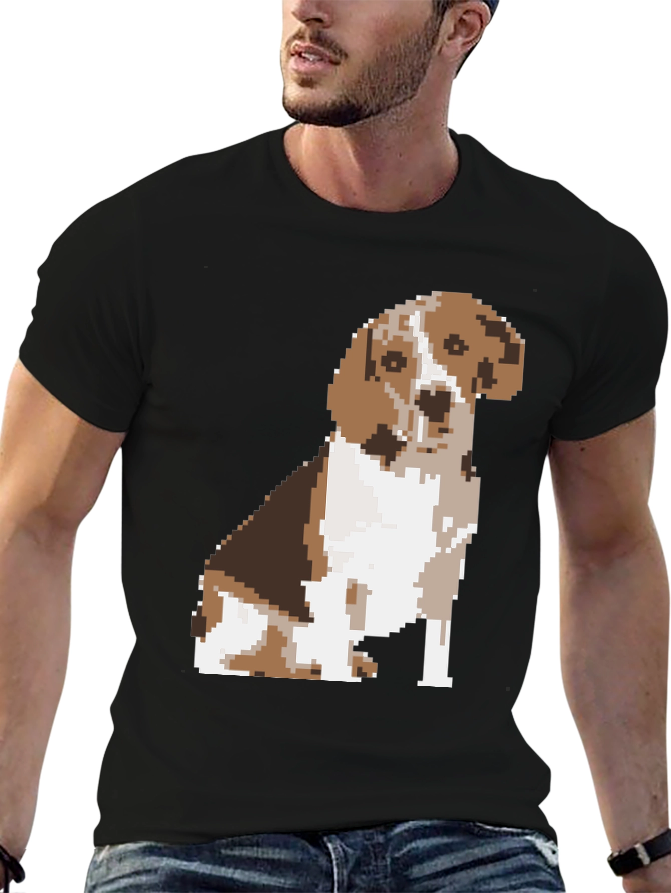 Pixelated Beagle Dog Graphic Tee
