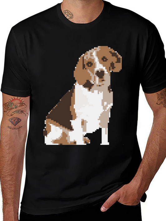 Pixelated Beagle Dog Graphic Tee