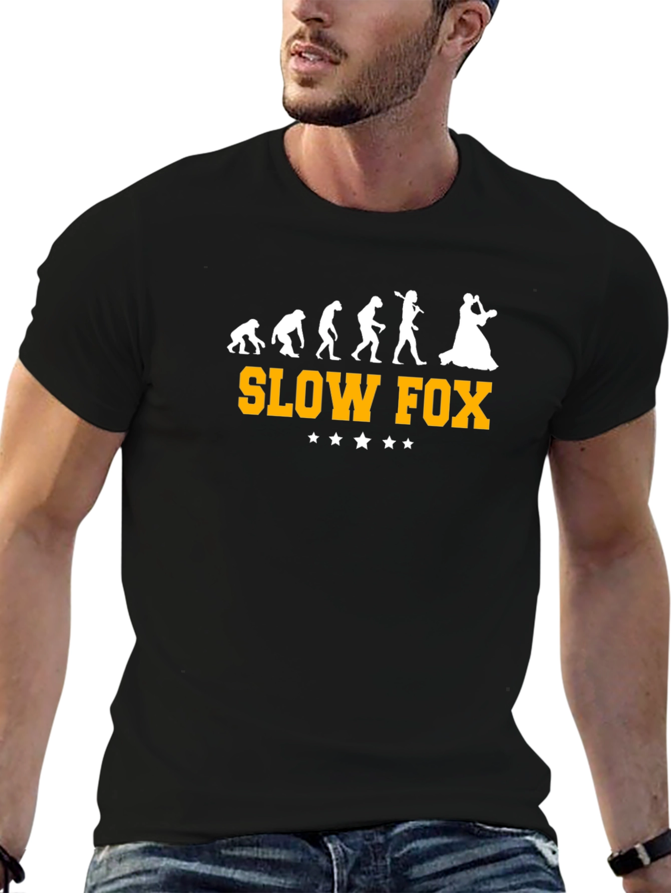 Slow Fox Evolution T-Shirt - Black Graphic Tee