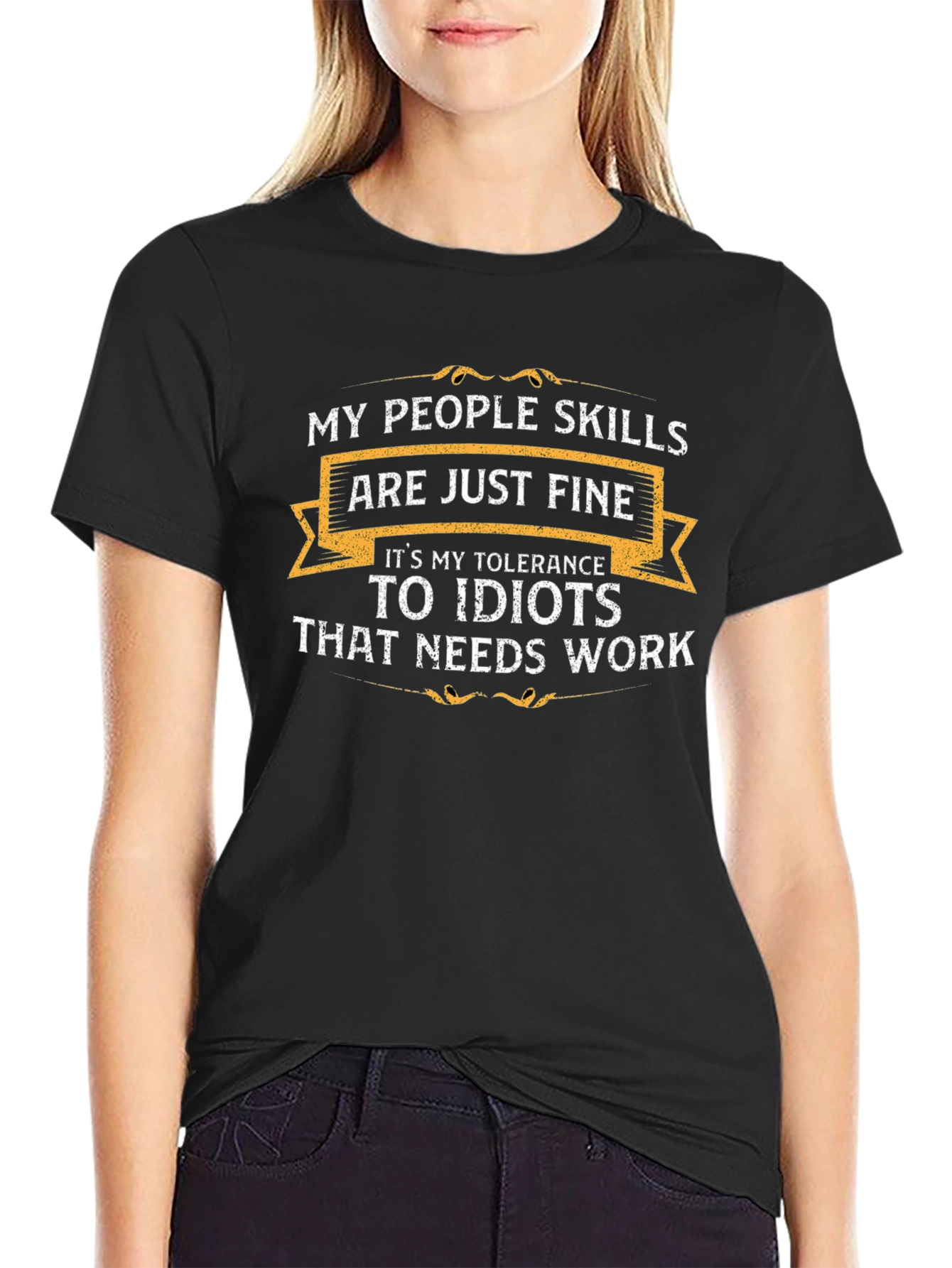 Humorous People Skills Tolerance Graphic T-Shirt