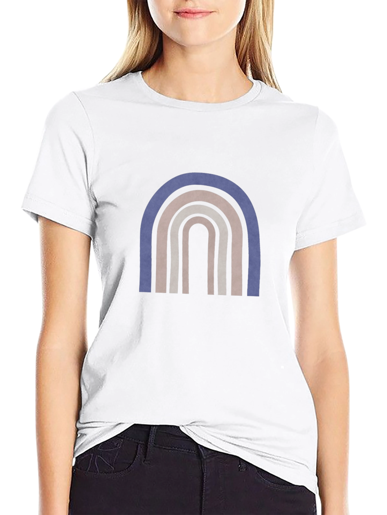 Boho Rainbow Graphic Black T-Shirt