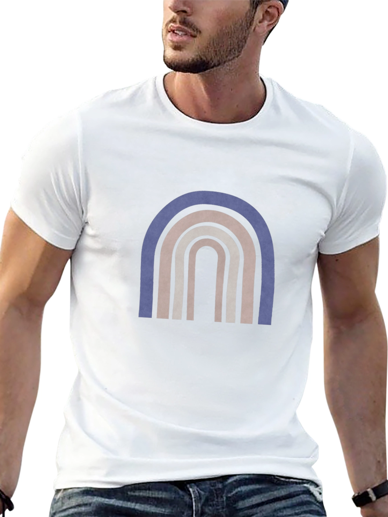 Boho Rainbow Graphic Black T-Shirt