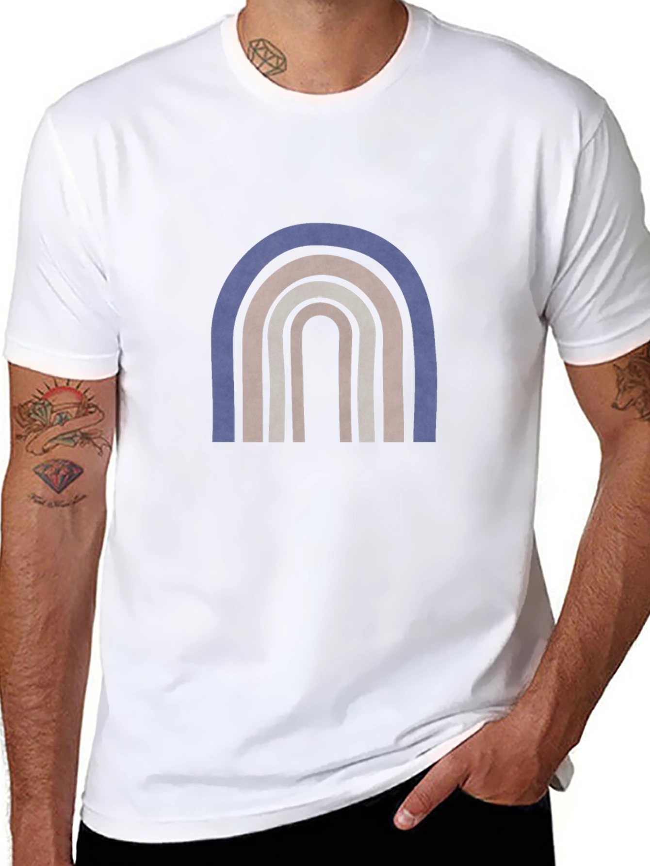 Boho Rainbow Graphic Black T-Shirt