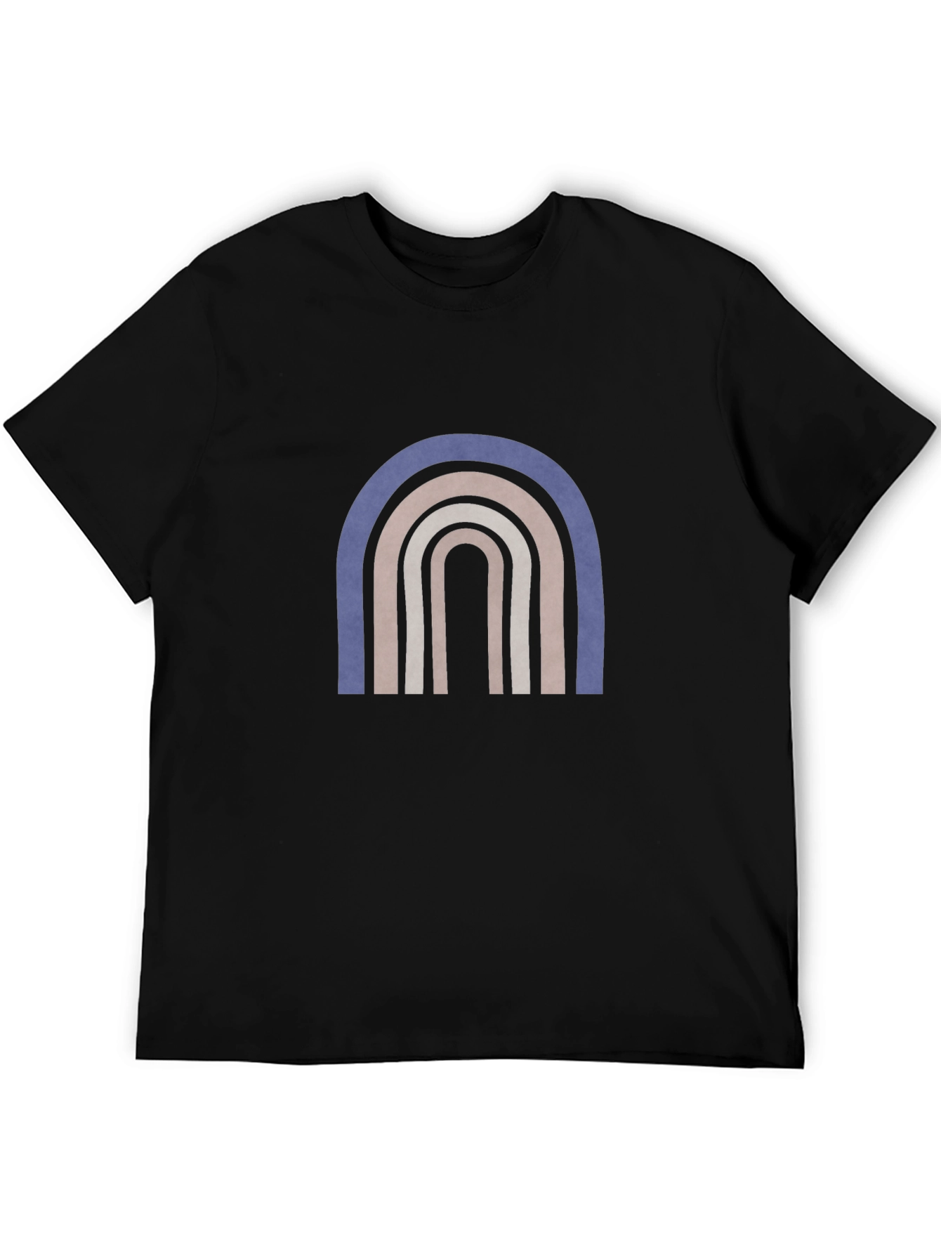 Boho Rainbow Graphic Black T-Shirt