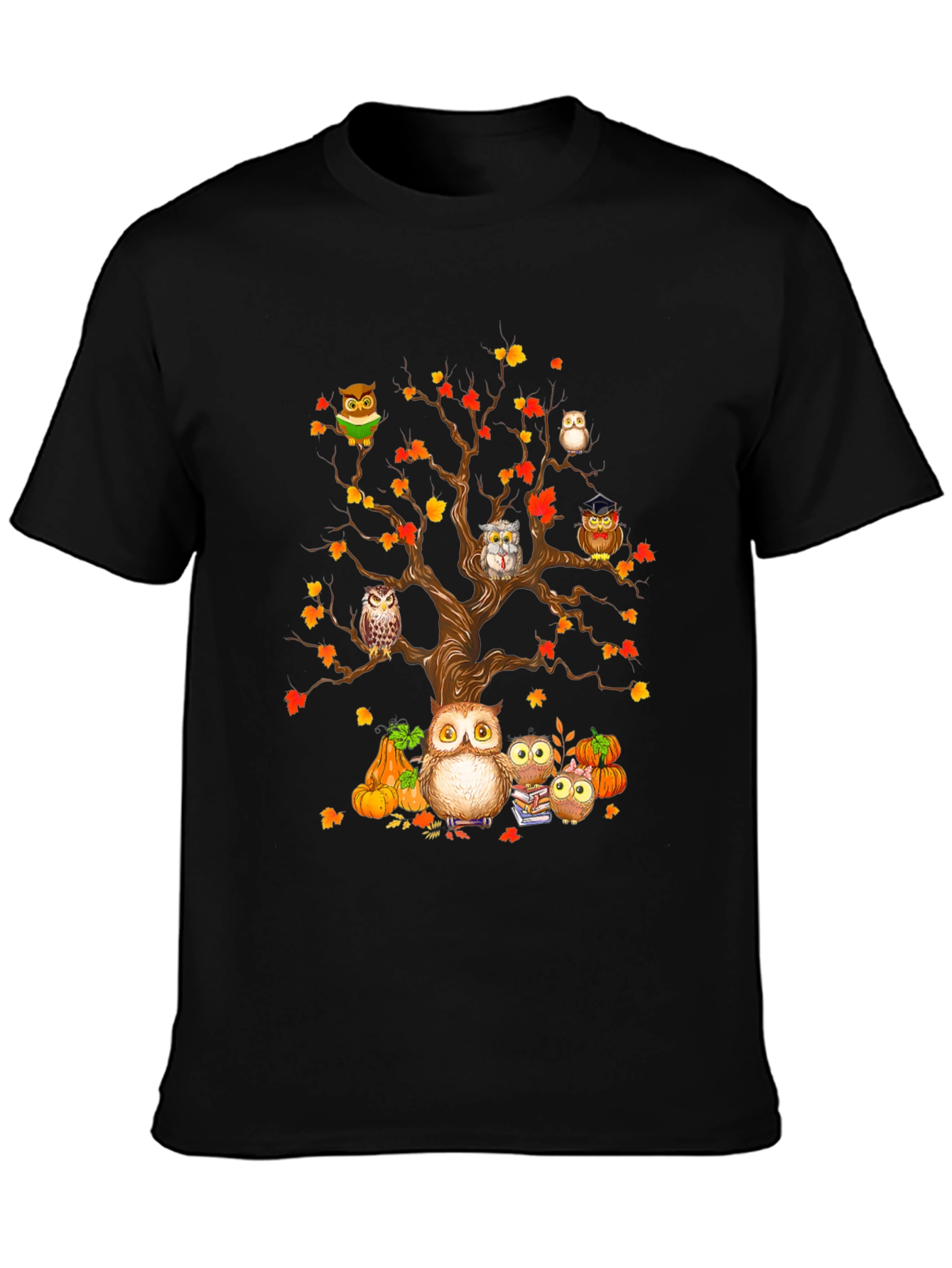 Owl Family Tree T-Shirt - Autumn Design