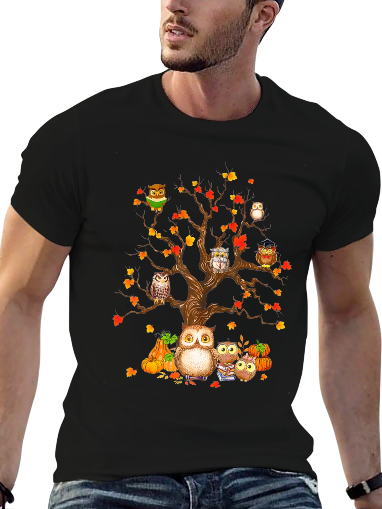 Owl Family Tree T-Shirt - Autumn Design