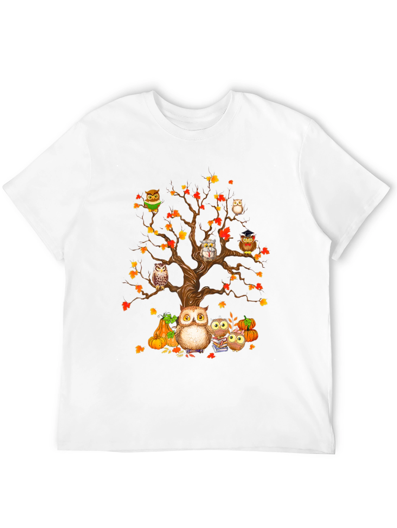 Owl Family Tree T-Shirt - Autumn Design