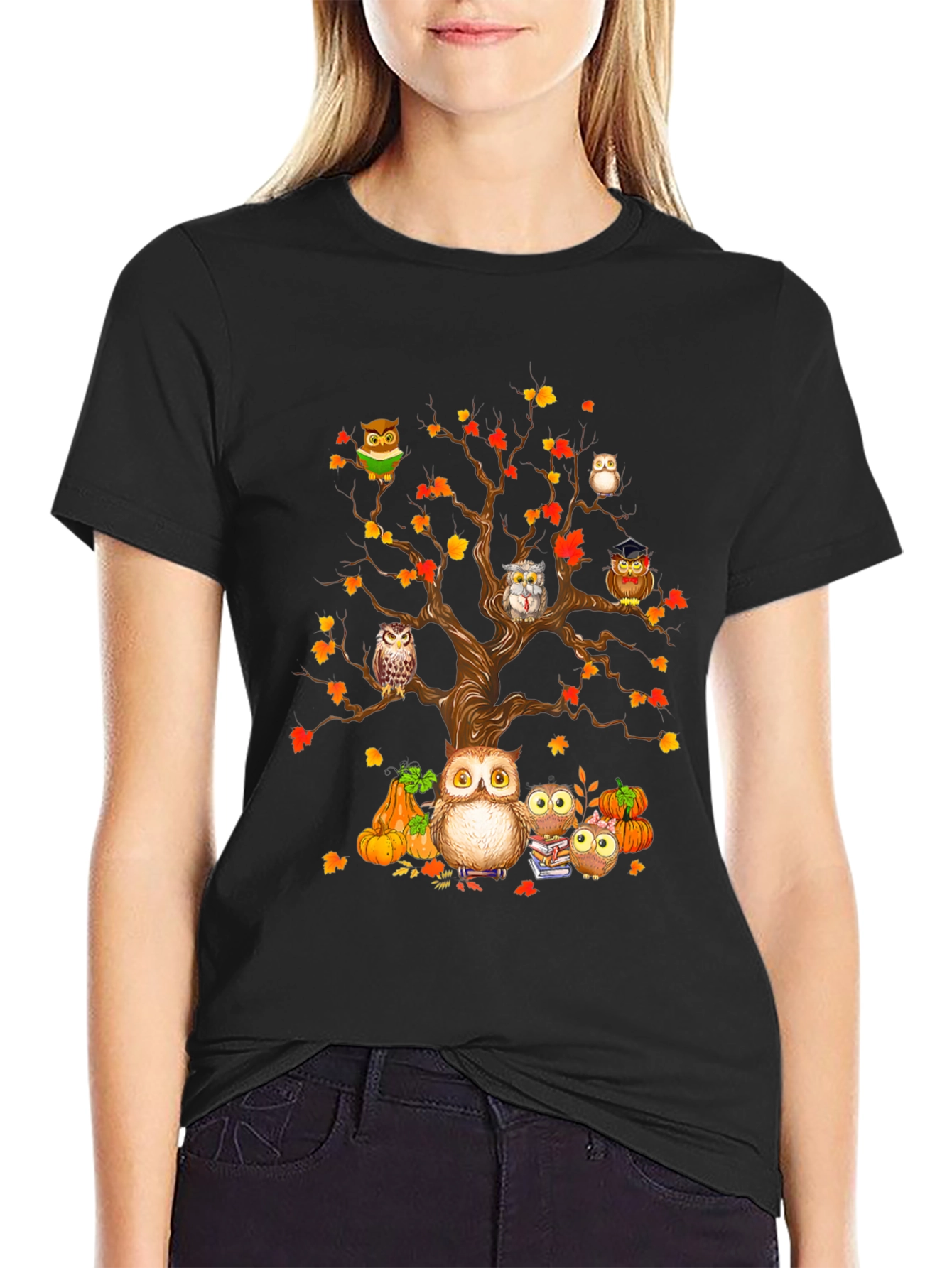 Owl Family Tree T-Shirt - Autumn Design