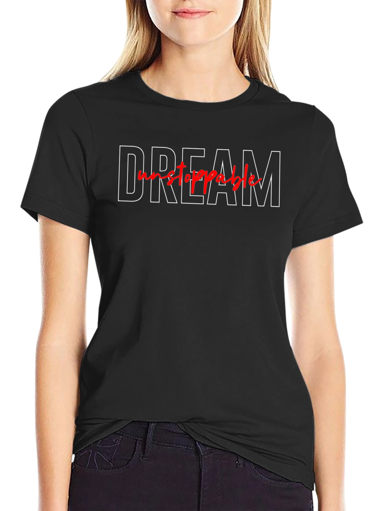 Dream Unstoppable Black Graphic T-Shirt