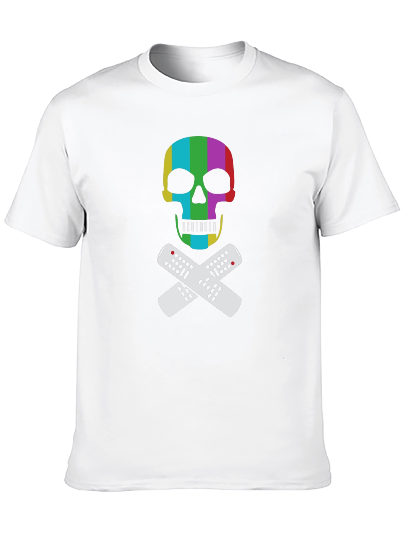 Rainbow Skull & Remote T-Shirt - Black Tee