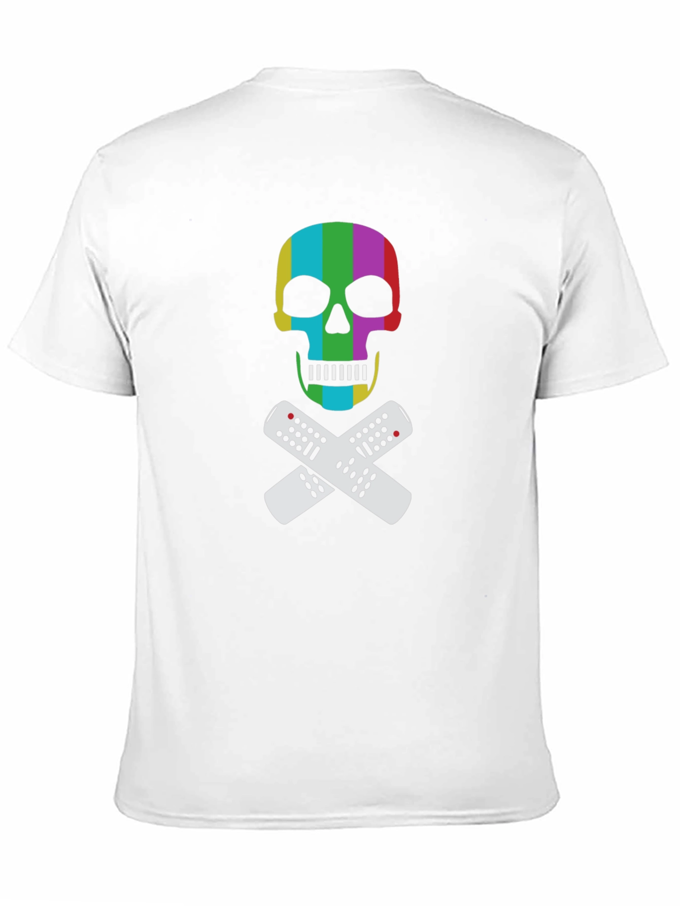 Rainbow Skull & Remote T-Shirt - Black Tee