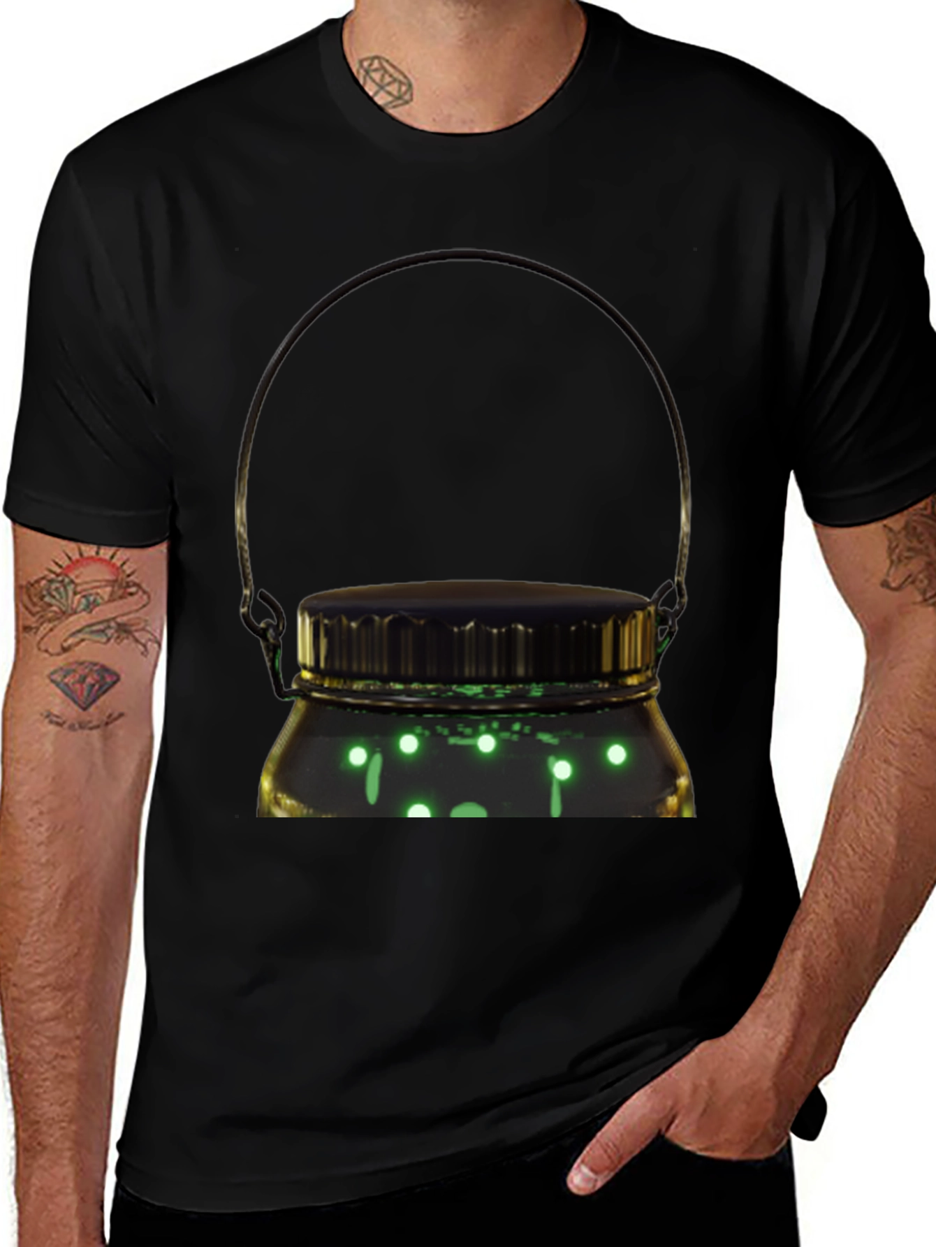 Glowing Jar Graphic T-Shirt - Unique Design