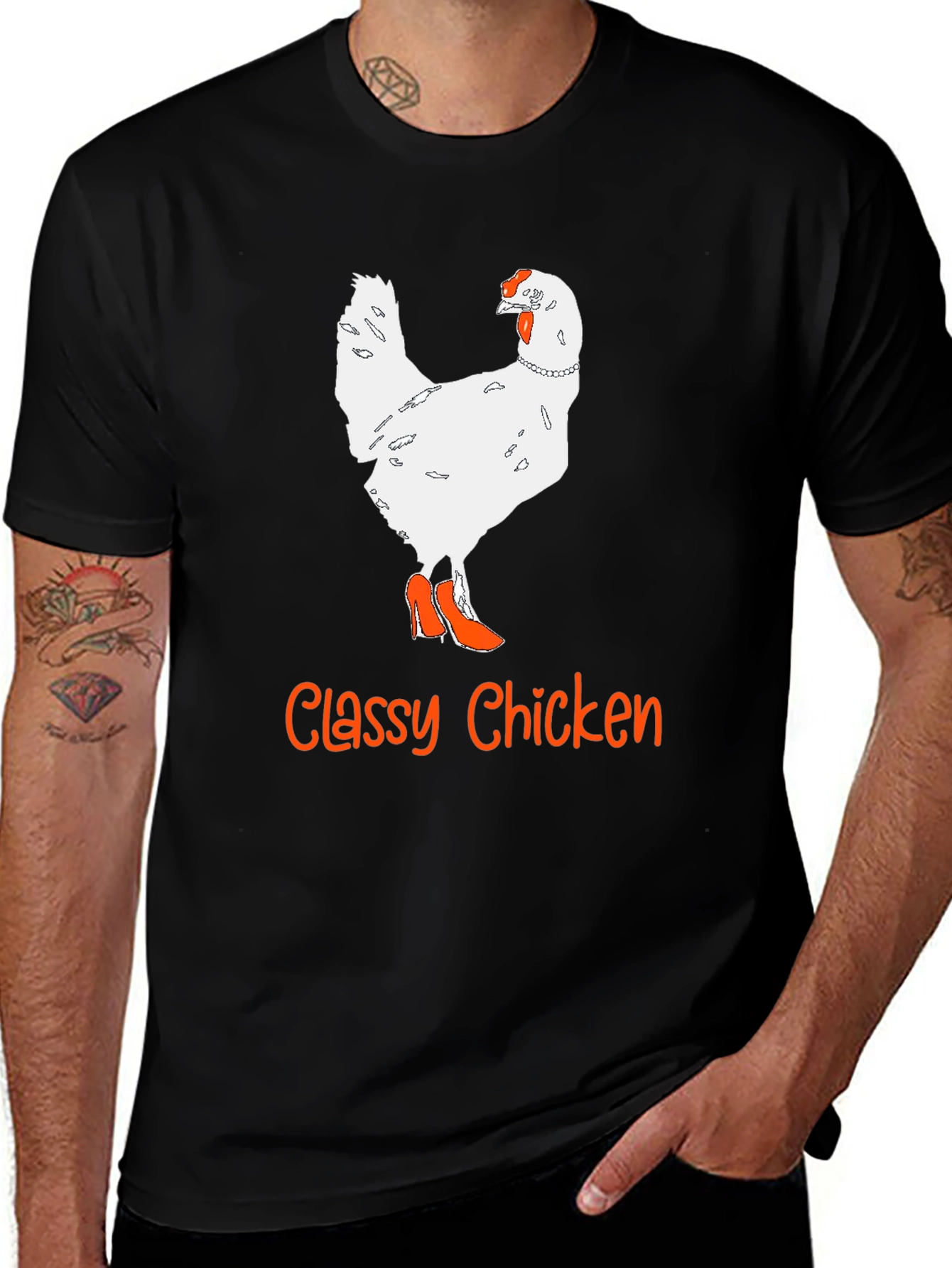 Classy Chicken T-Shirt - Novelty Animal Graphic Tee