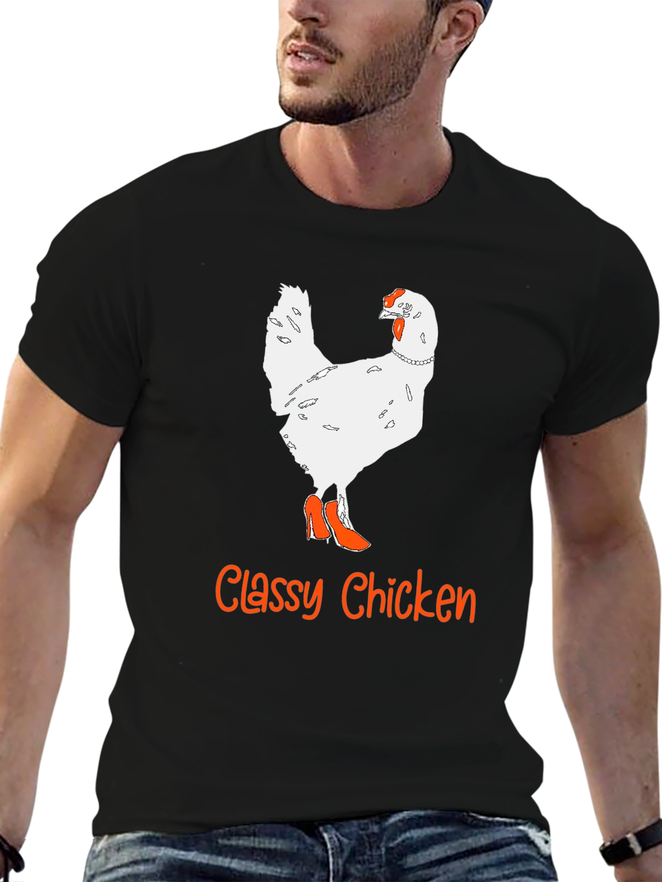 Classy Chicken T-Shirt - Novelty Animal Graphic Tee