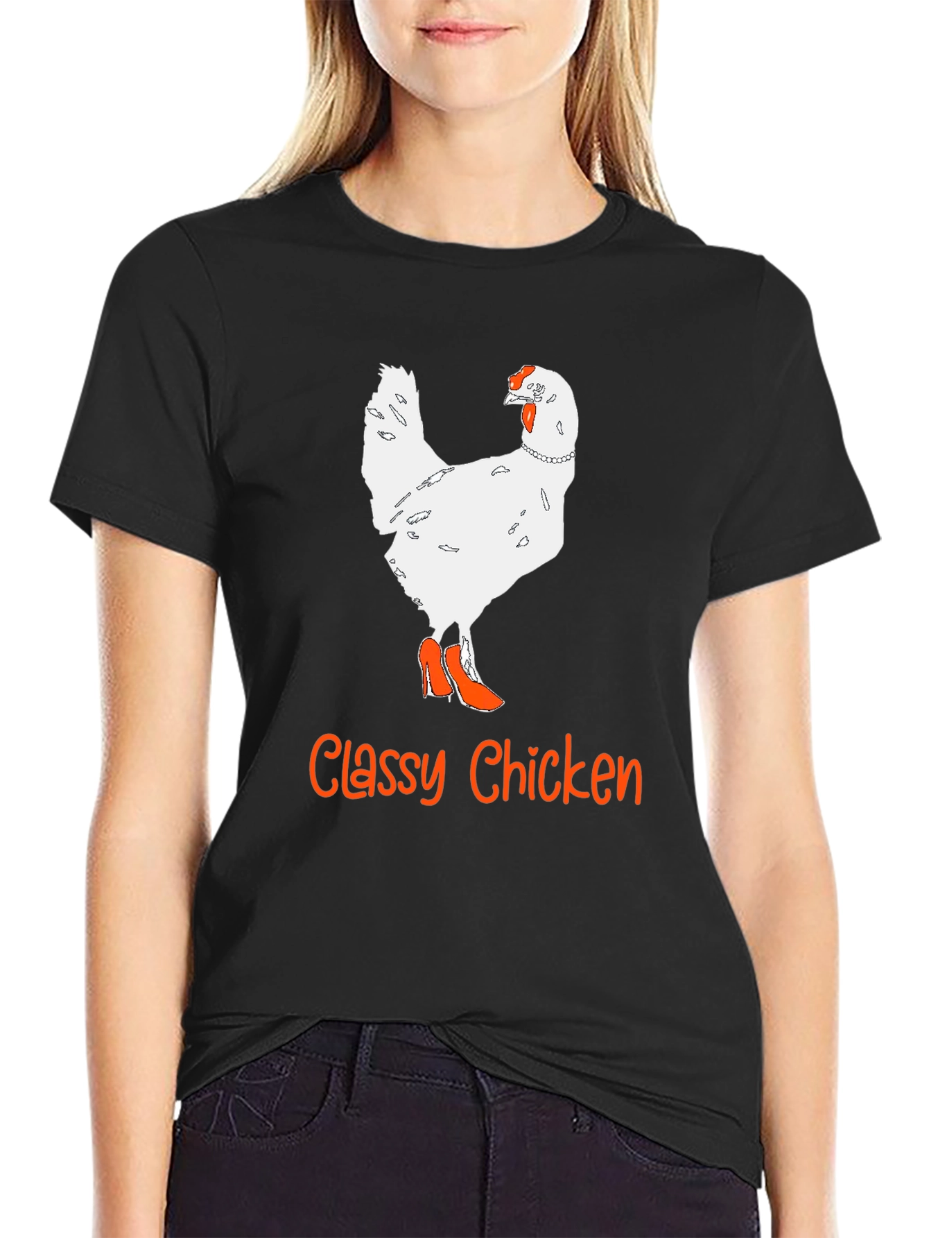 Classy Chicken T-Shirt - Novelty Animal Graphic Tee
