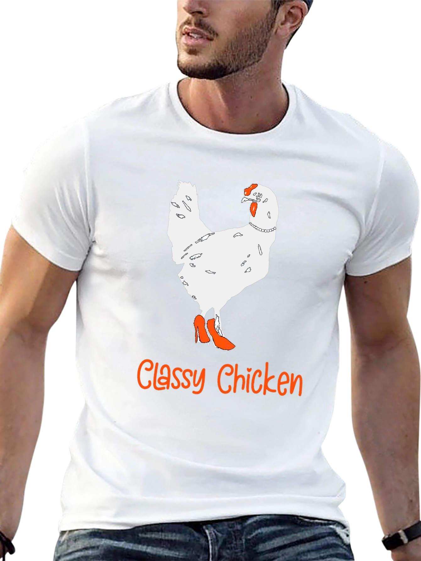 Classy Chicken T-Shirt - Novelty Animal Graphic Tee