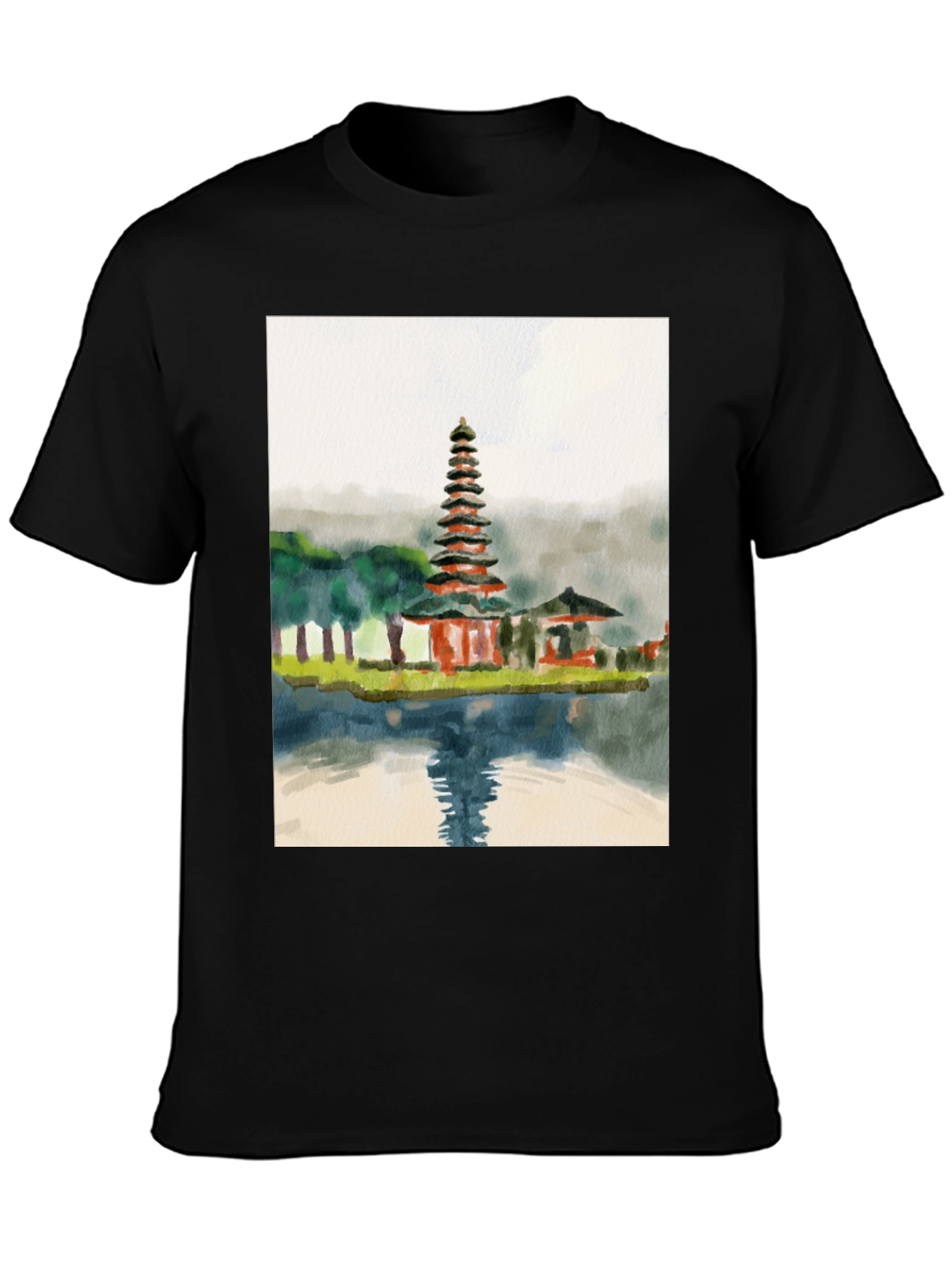 Watercolor Temple Graphic Tee