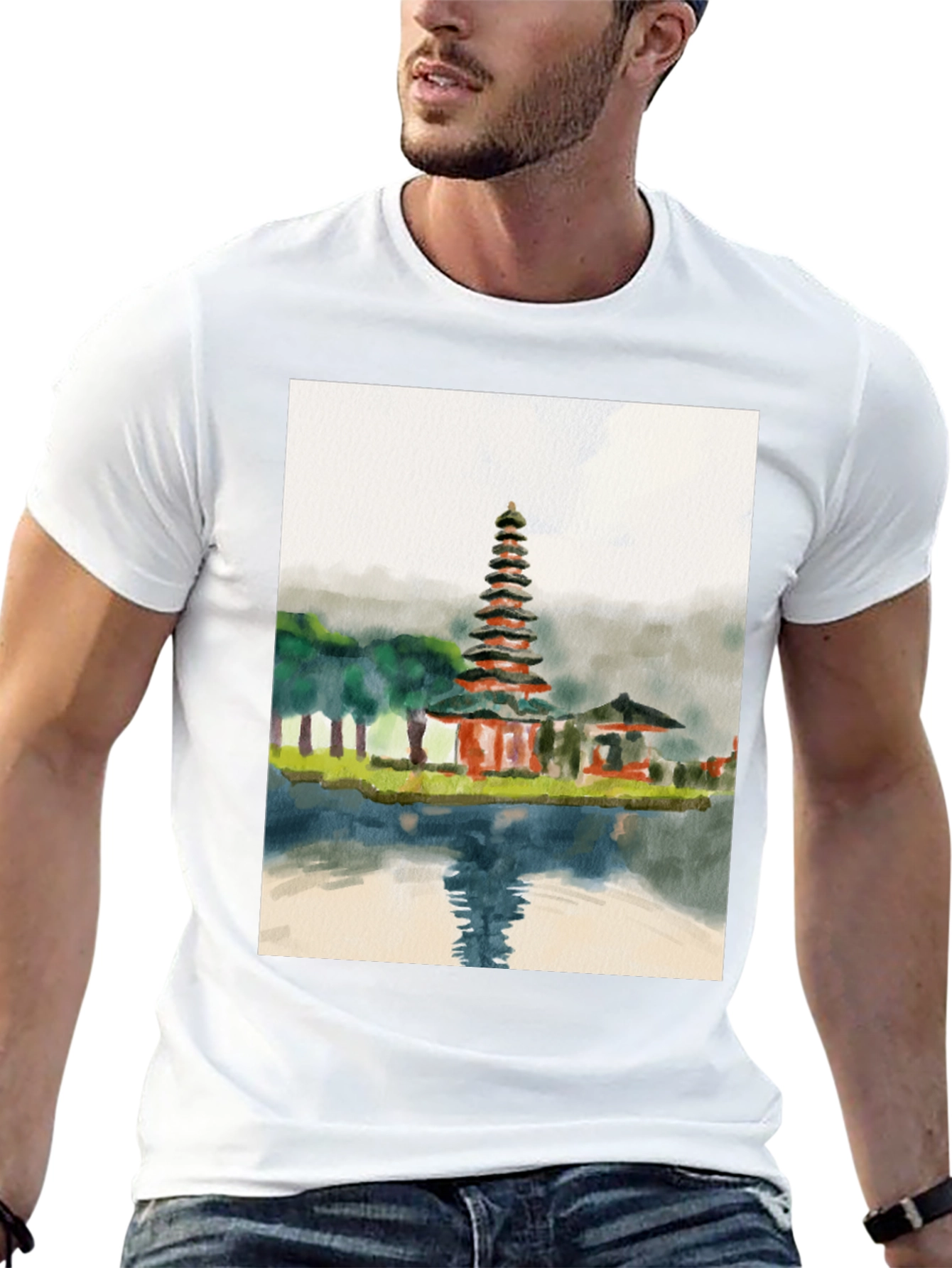 Watercolor Temple Graphic Tee