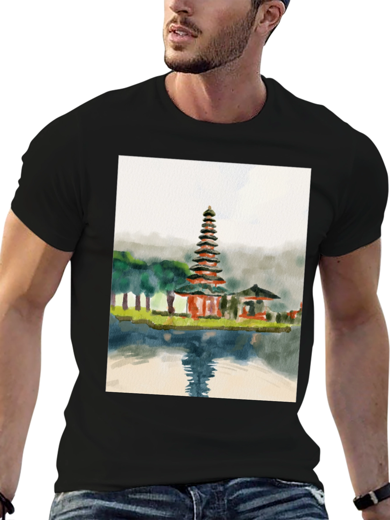 Watercolor Temple Graphic Tee