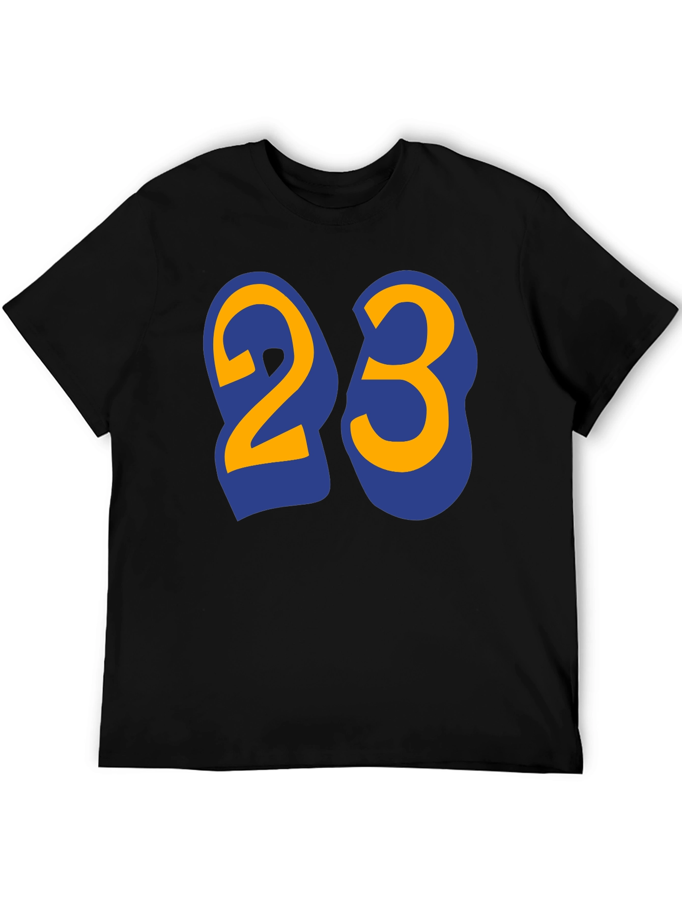 Mens Black T-Shirt with Number 23 Graphic