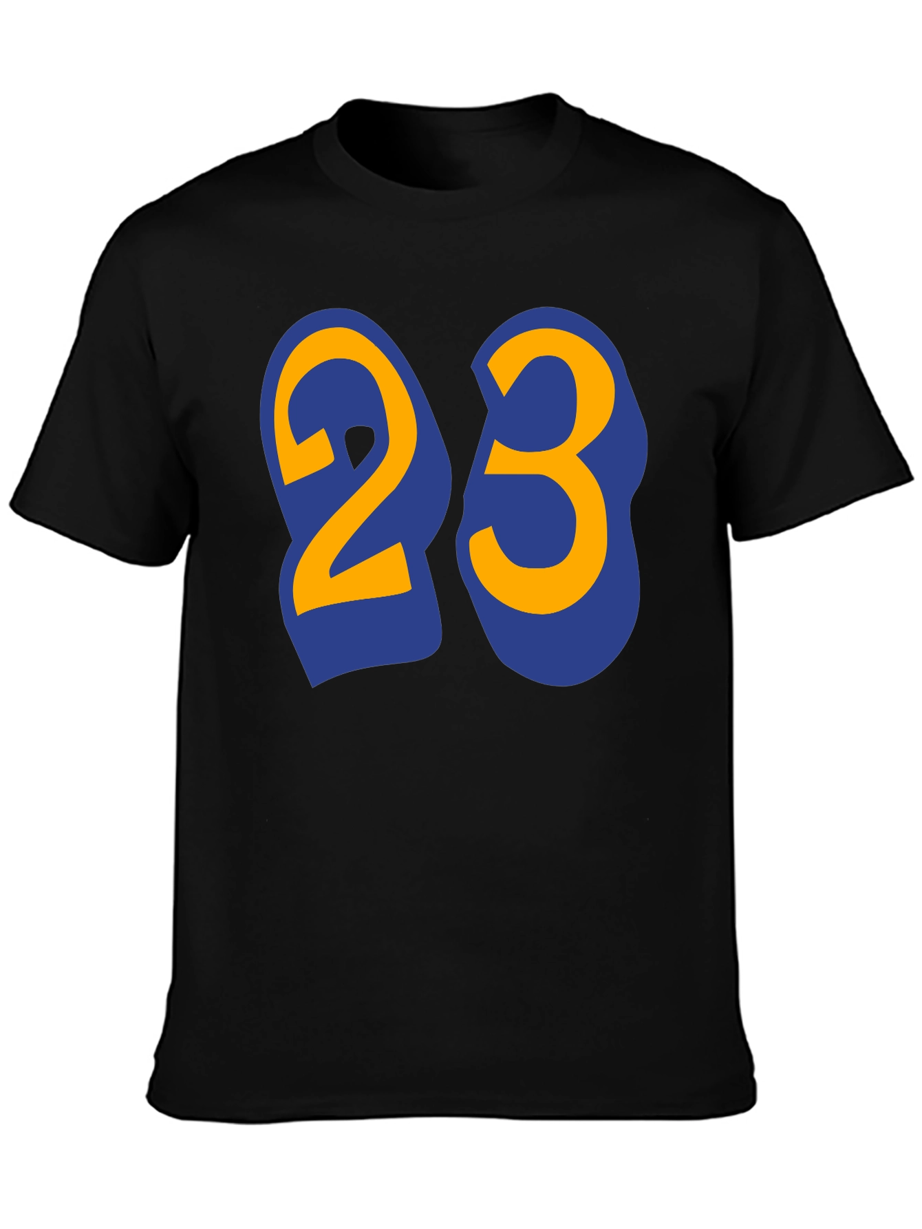 Mens Black T-Shirt with Number 23 Graphic