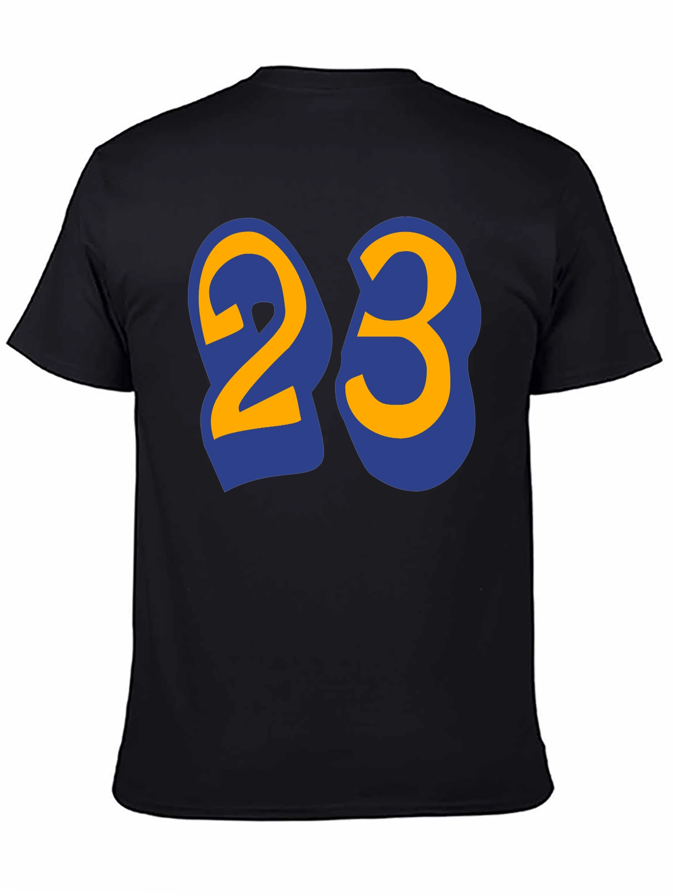 Mens Black T-Shirt with Number 23 Graphic