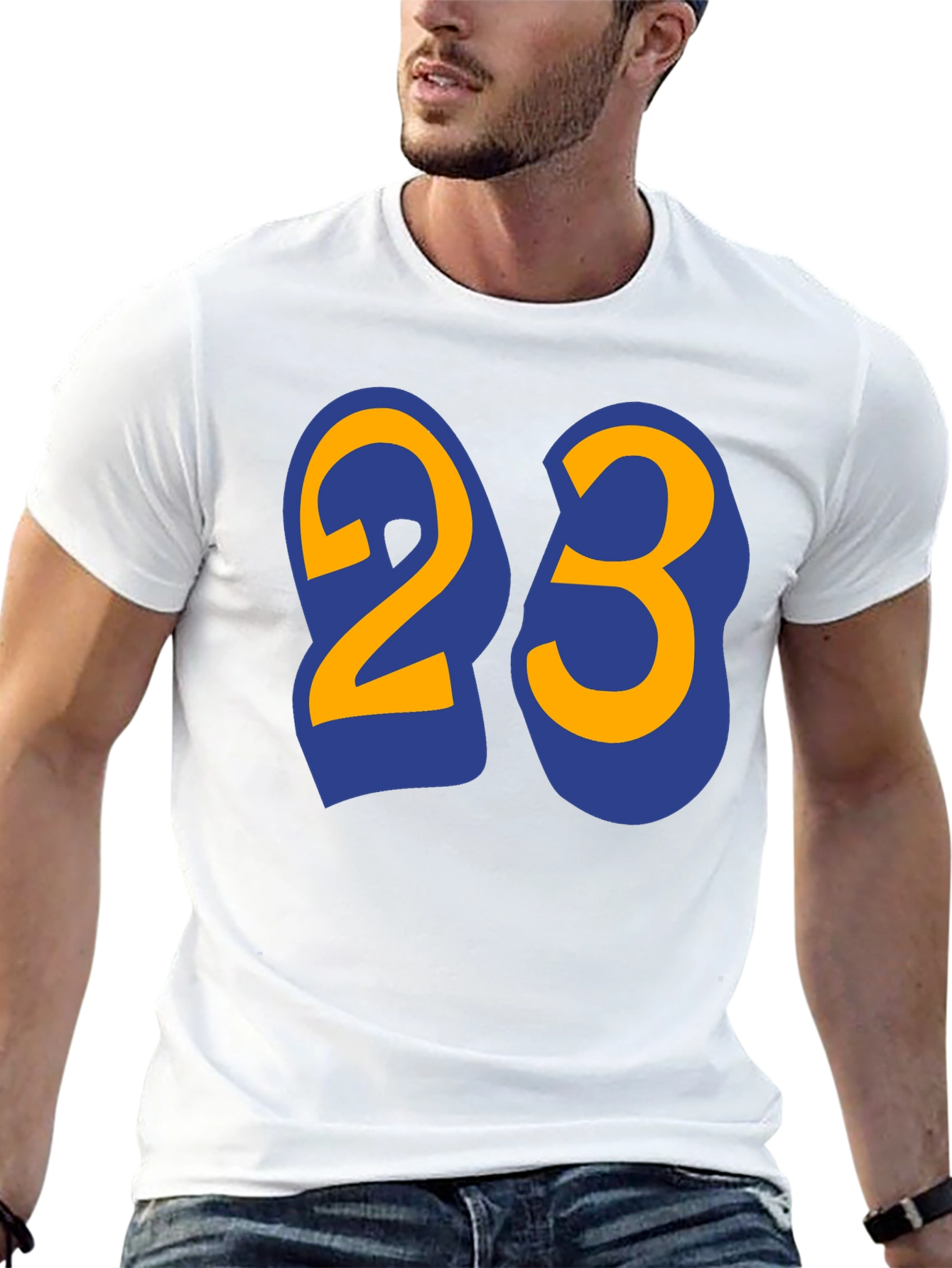 Mens Black T-Shirt with Number 23 Graphic
