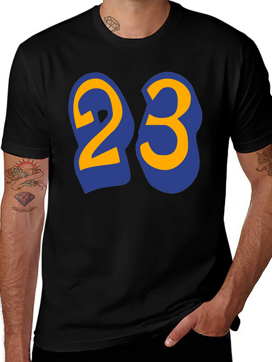 Mens Black T-Shirt with Number 23 Graphic