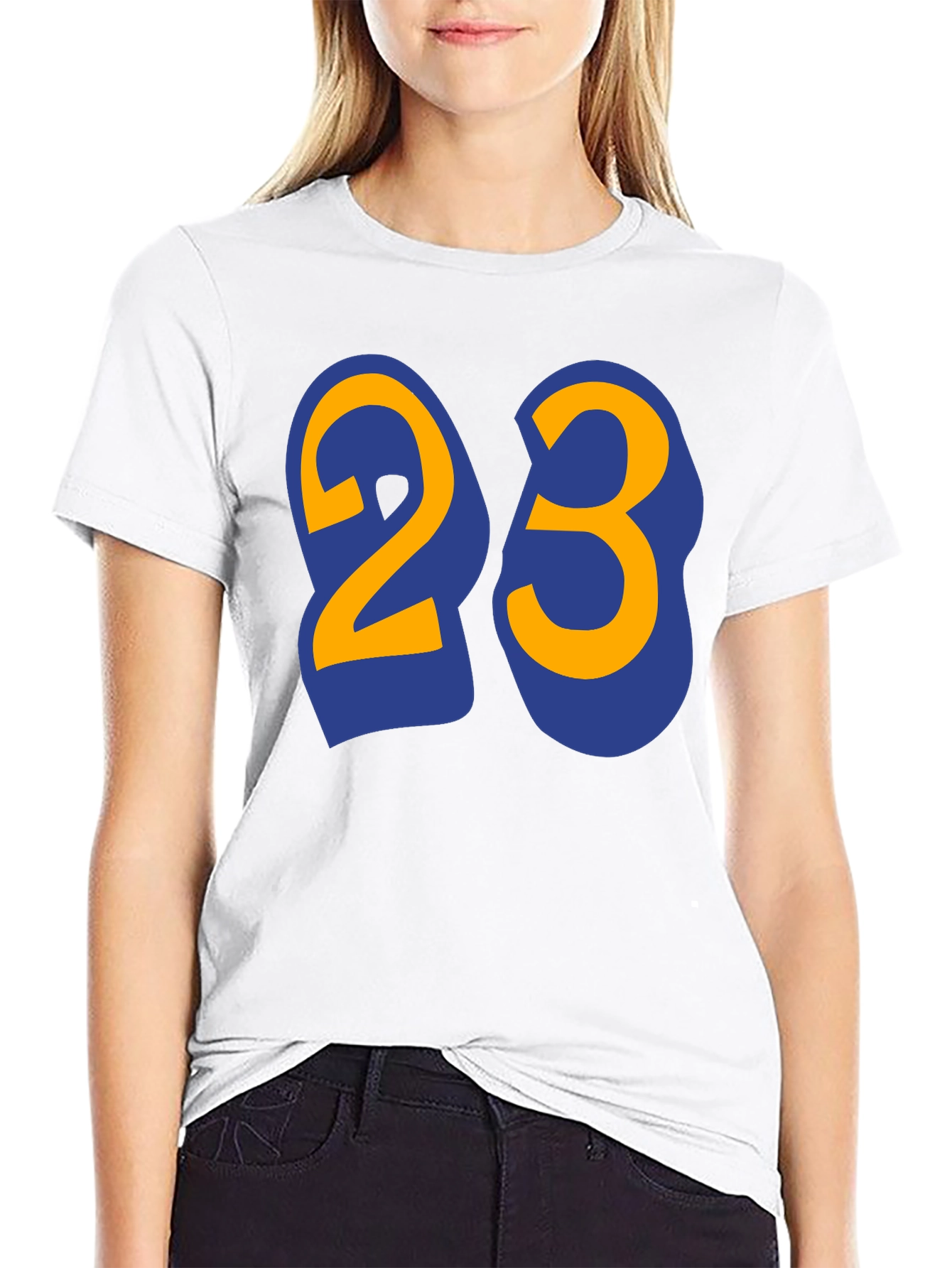 Mens Black T-Shirt with Number 23 Graphic