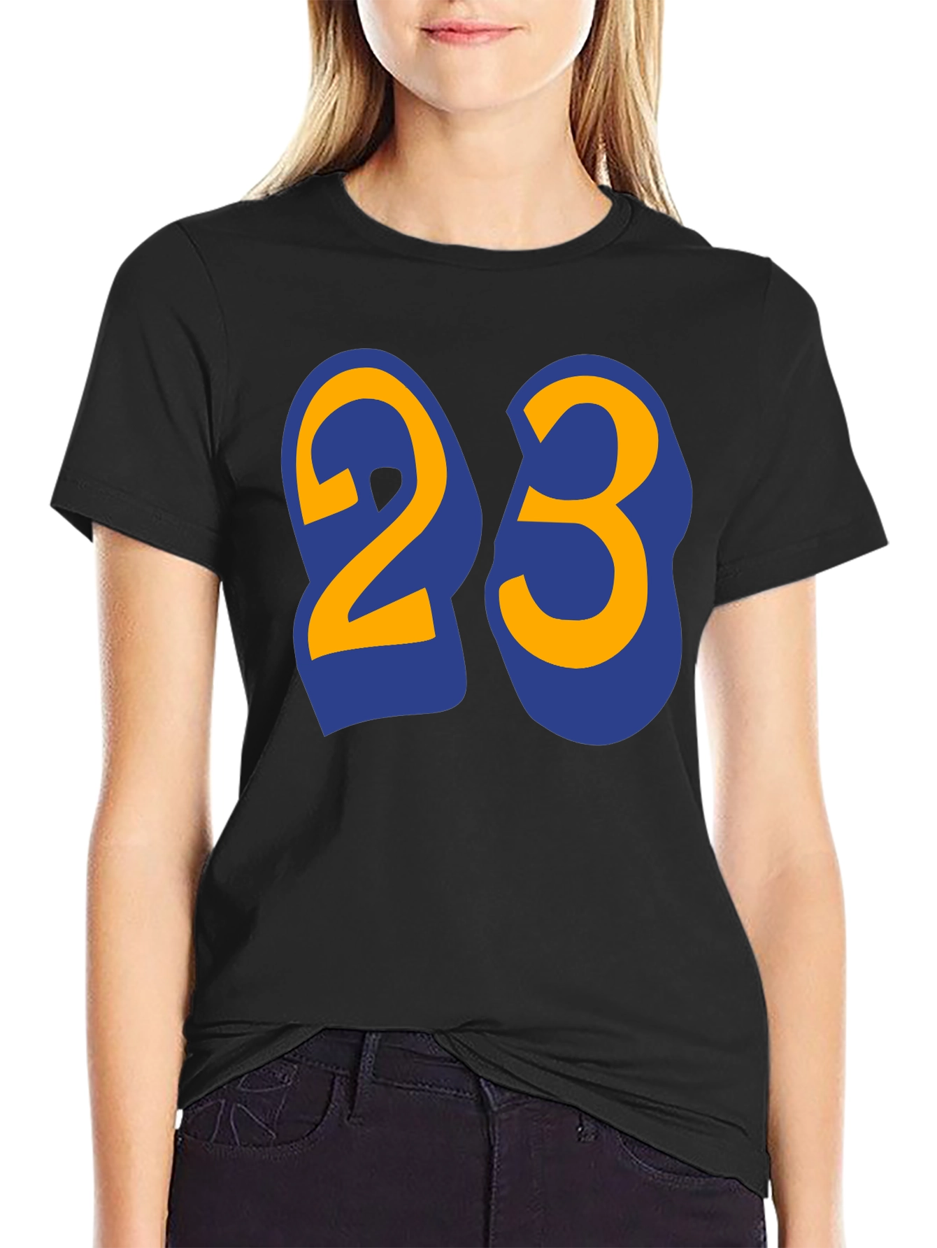 Mens Black T-Shirt with Number 23 Graphic