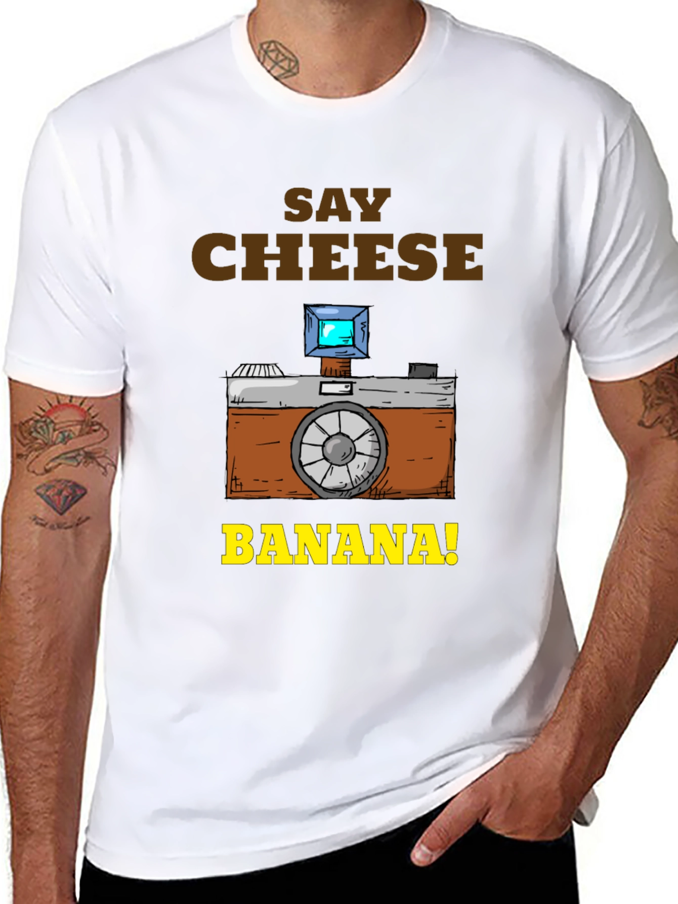 Say Cheese Banana T-Shirt - Funny Camera Graphic Tee