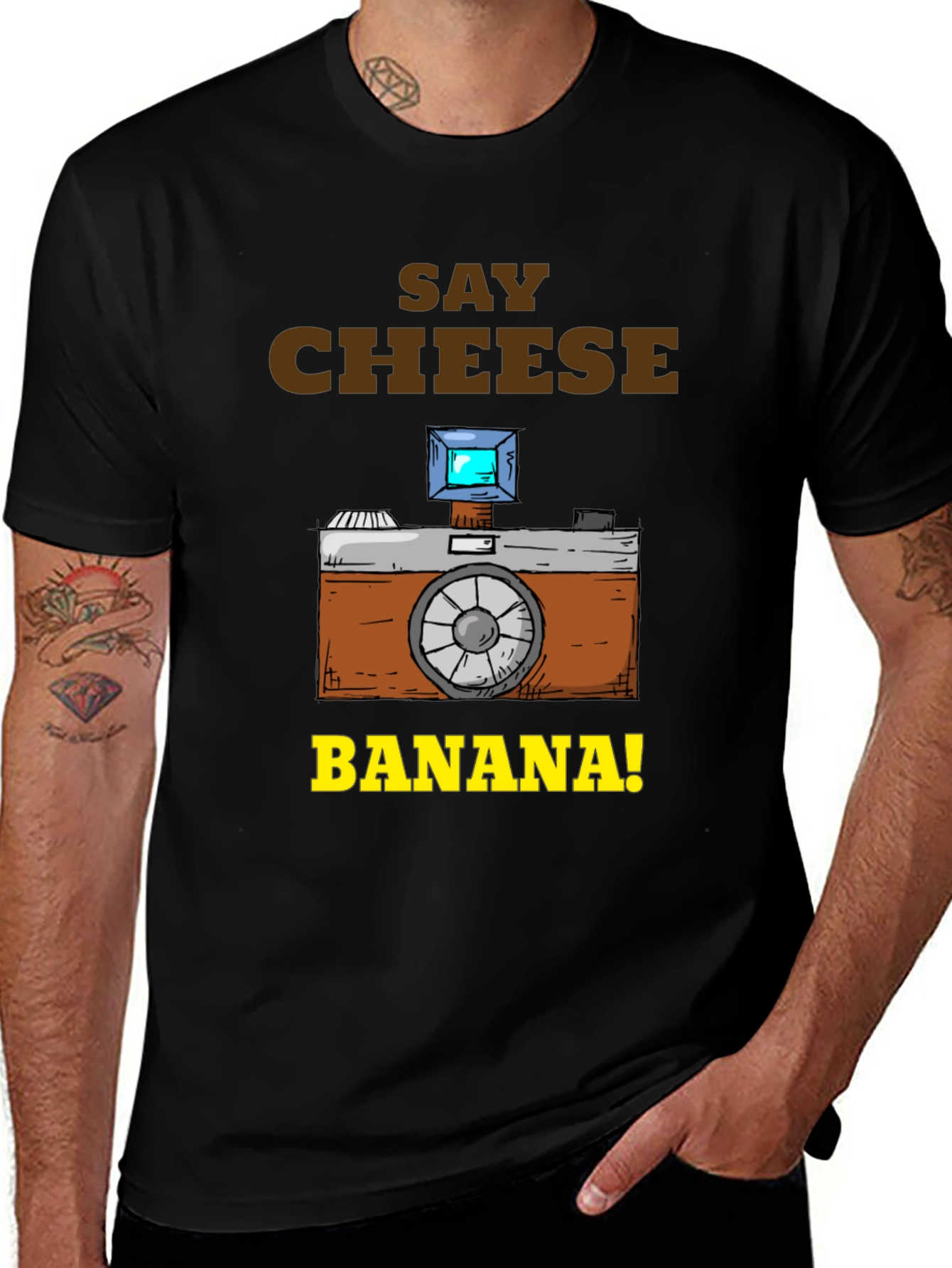 Say Cheese Banana T-Shirt - Funny Camera Graphic Tee