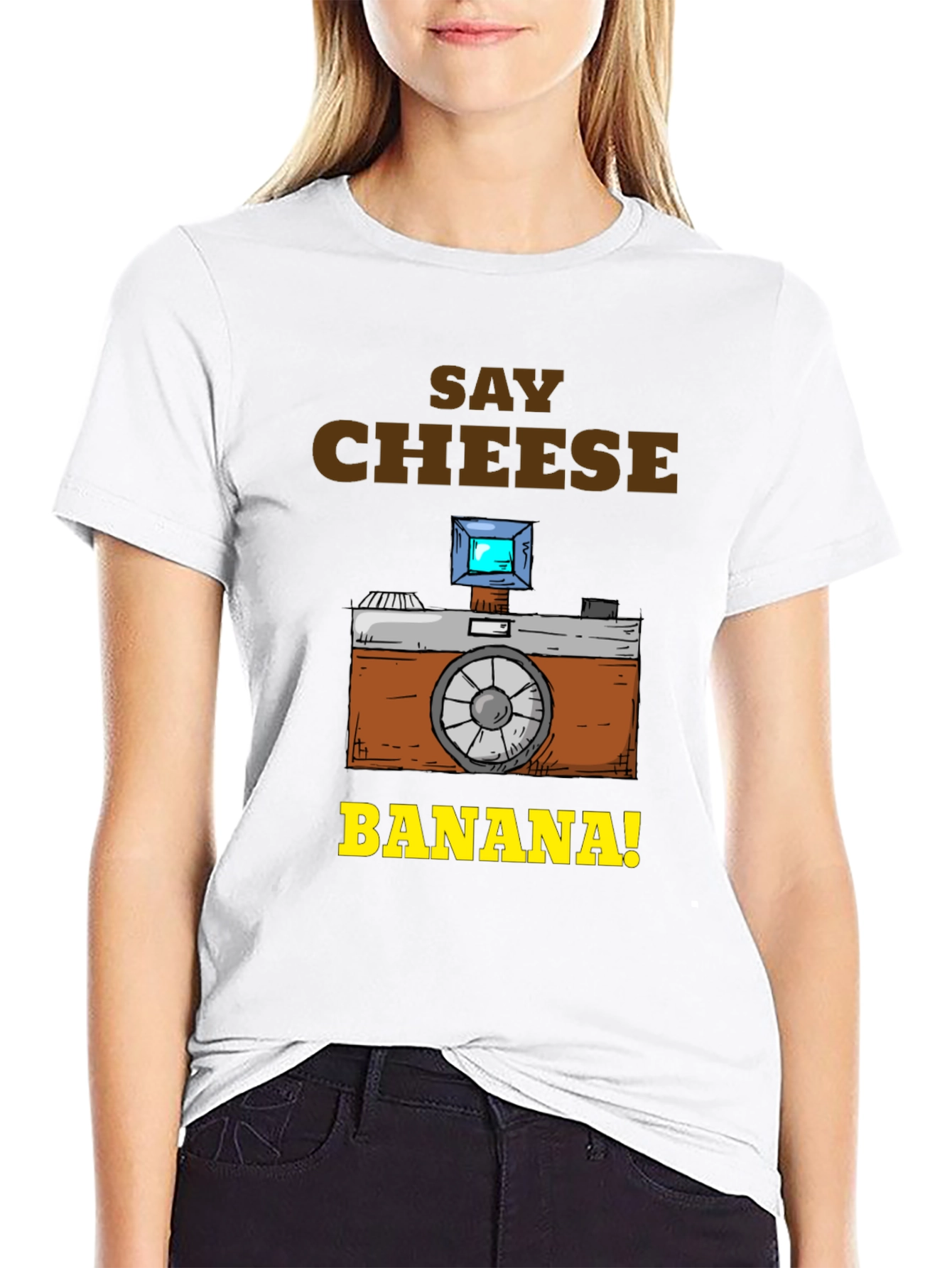 Say Cheese Banana T-Shirt - Funny Camera Graphic Tee