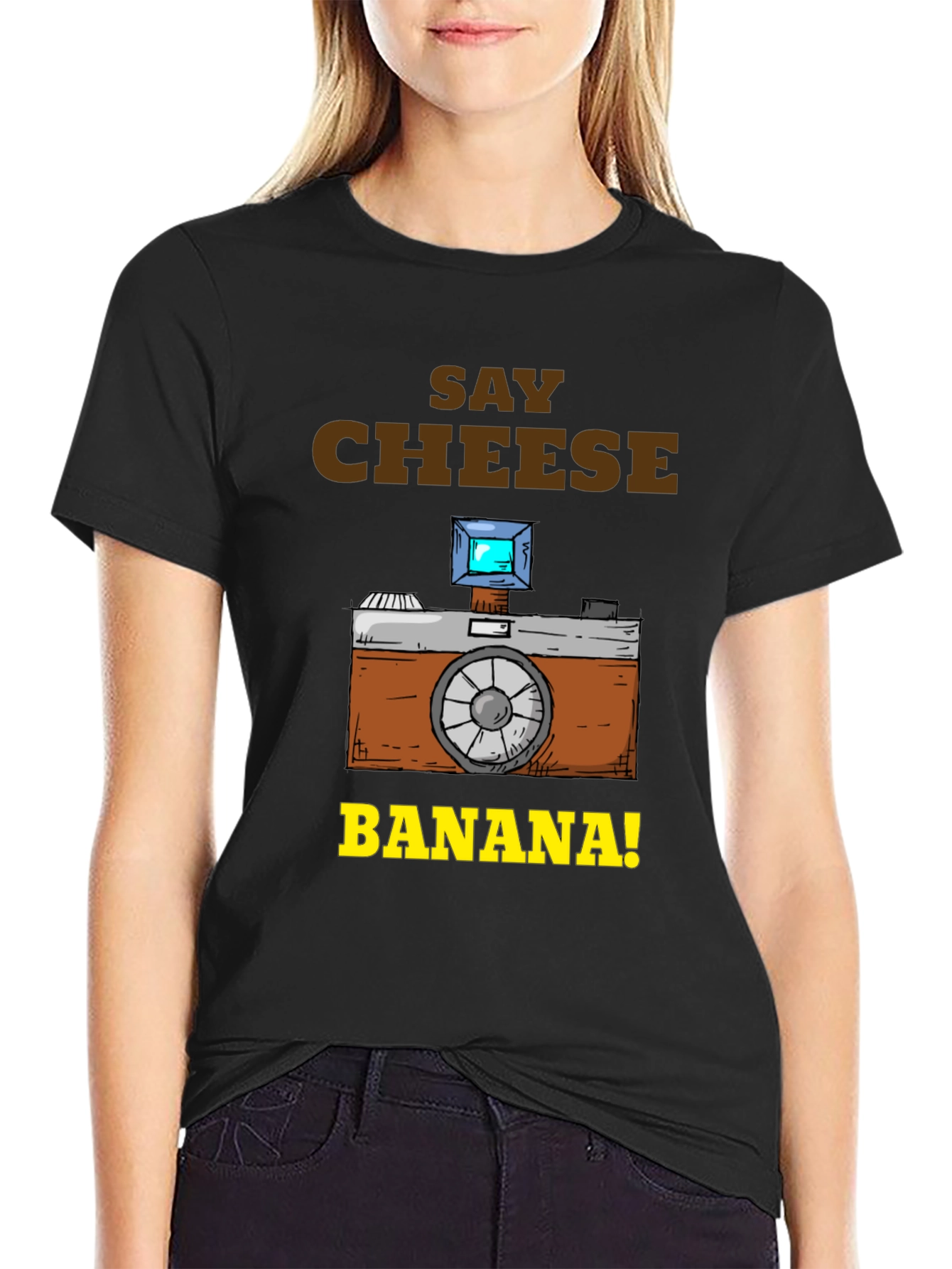 Say Cheese Banana T-Shirt - Funny Camera Graphic Tee