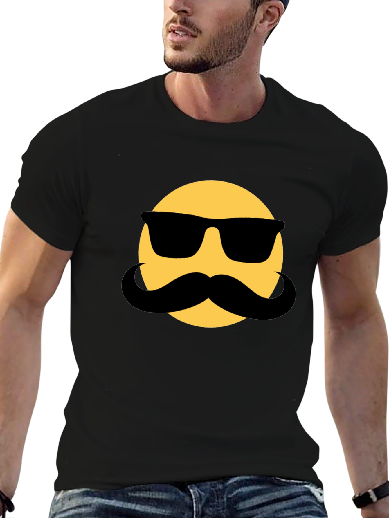 Mustache Emoji T-Shirt - Cool & Funny