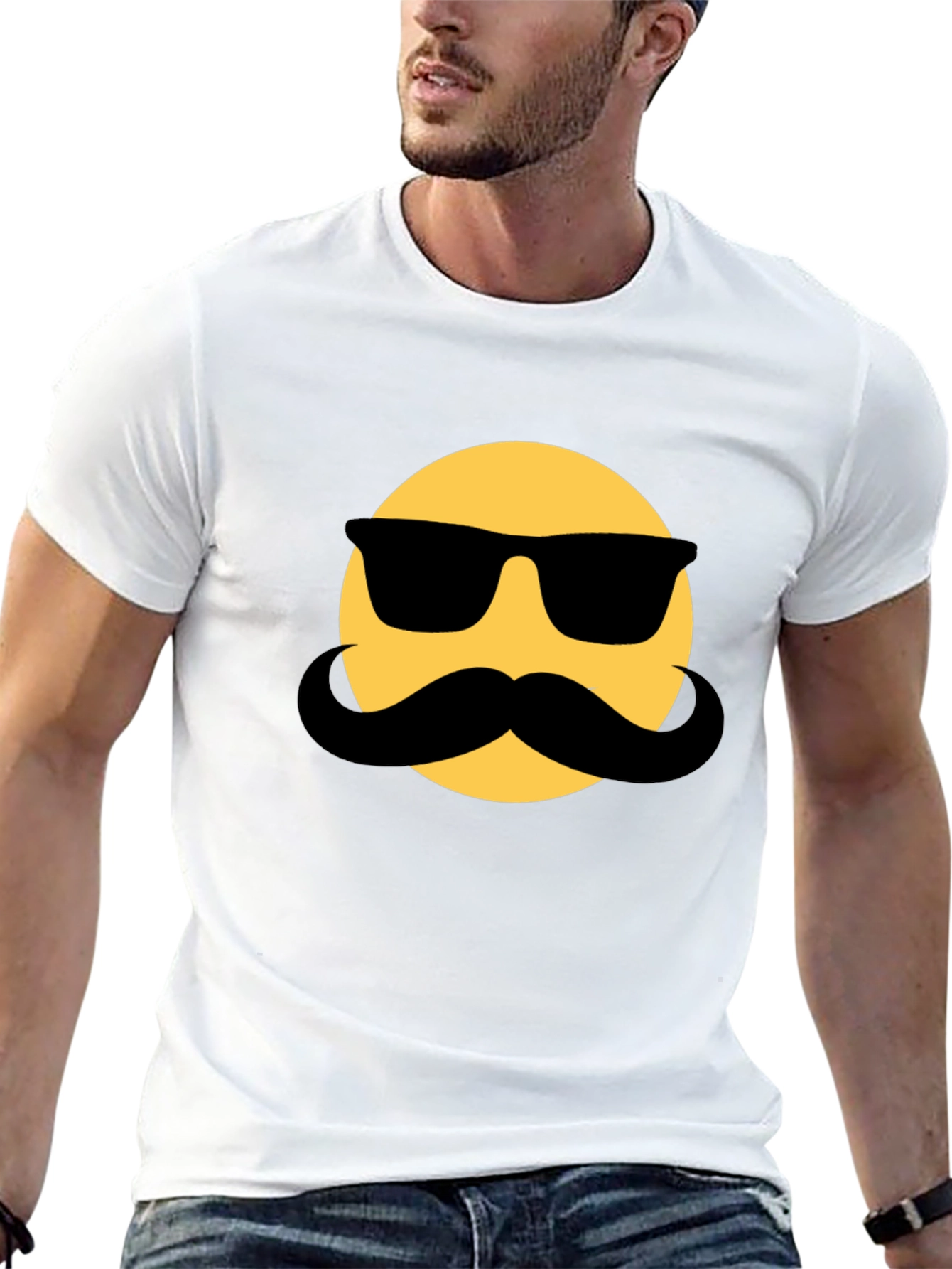 Mustache Emoji T-Shirt - Cool & Funny