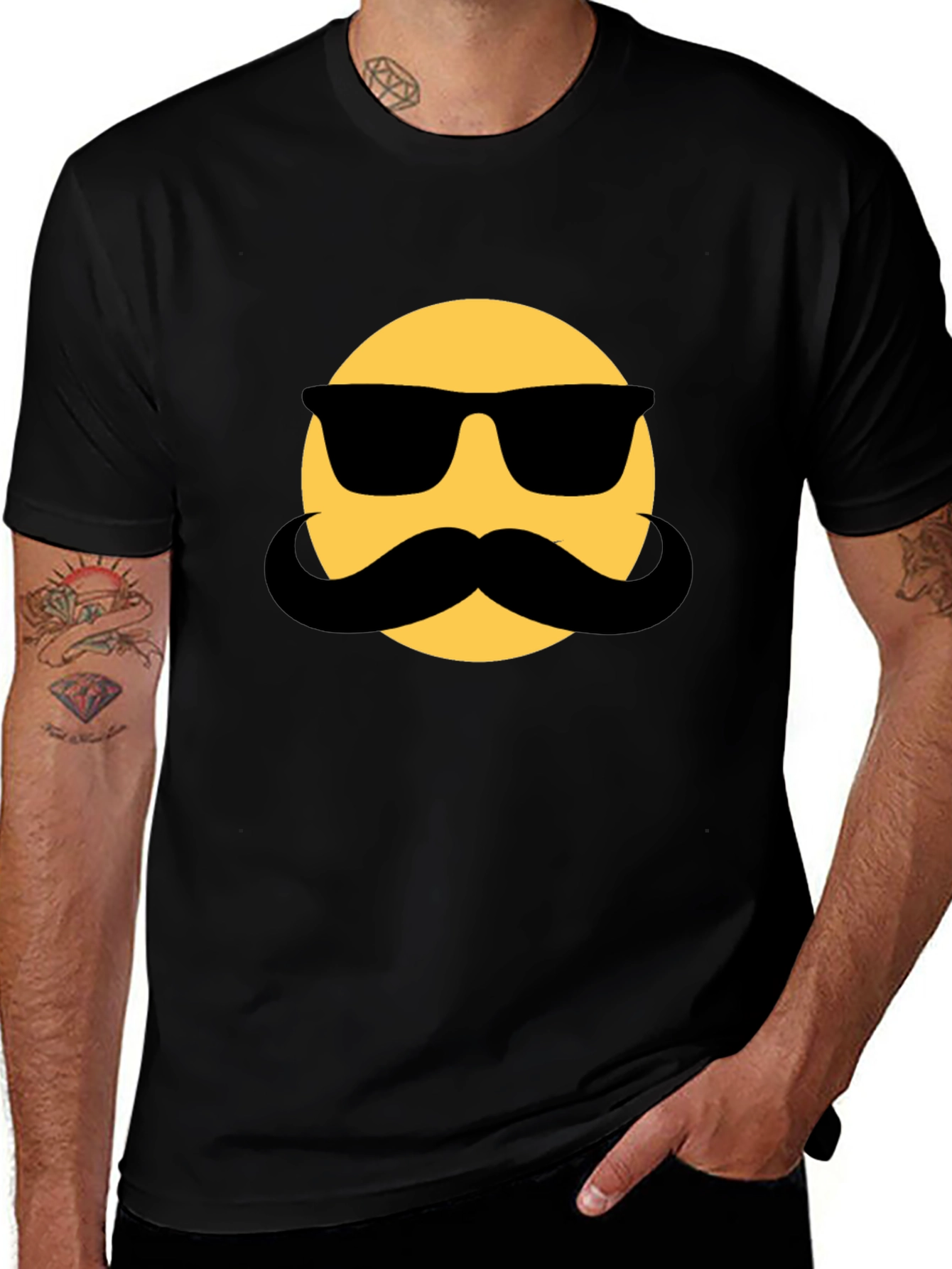 Mustache Emoji T-Shirt - Cool & Funny