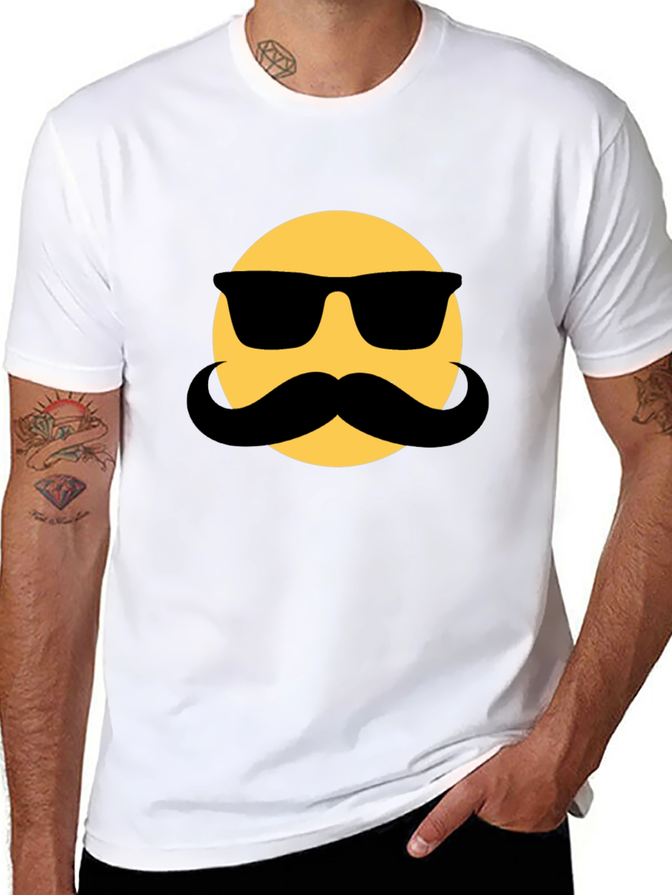Mustache Emoji T-Shirt - Cool & Funny