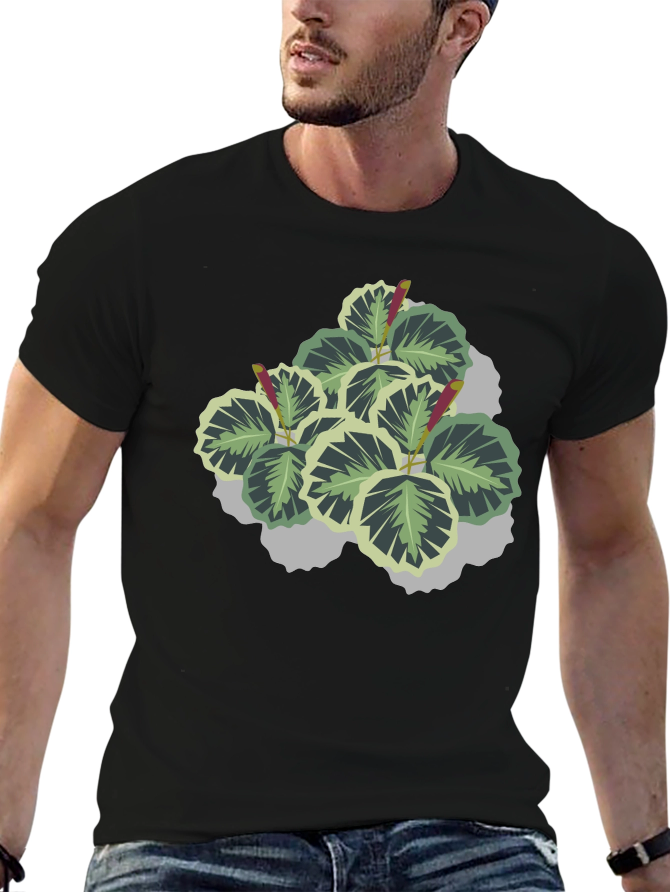 Plant Graphic Black T-Shirt
