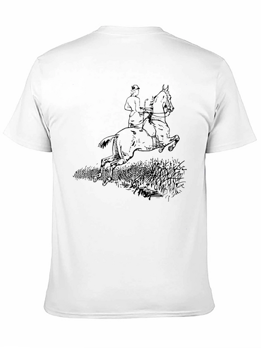 Equestrian Horse Riding Graphic Tee - Black