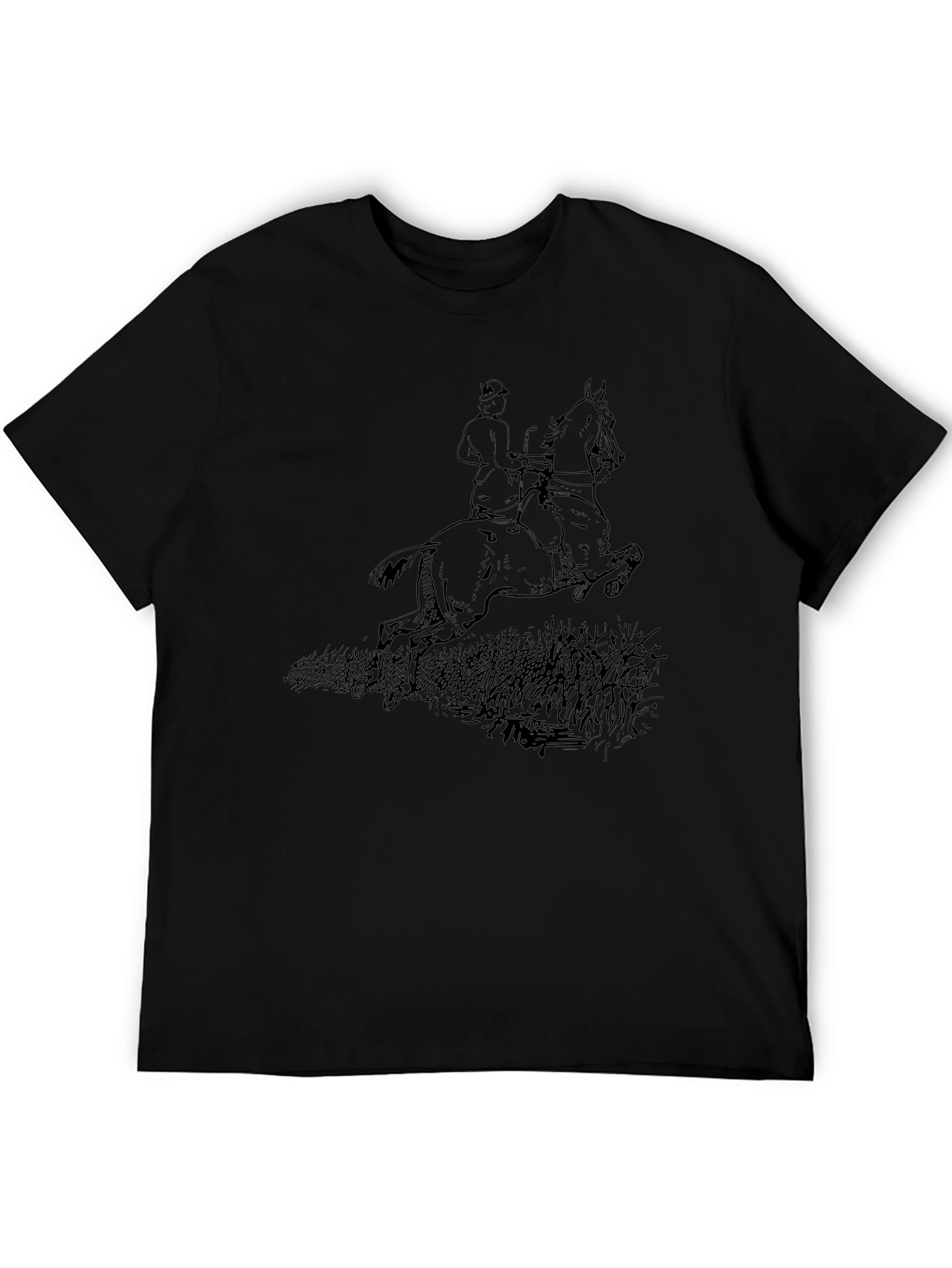 Equestrian Horse Riding Graphic Tee - Black