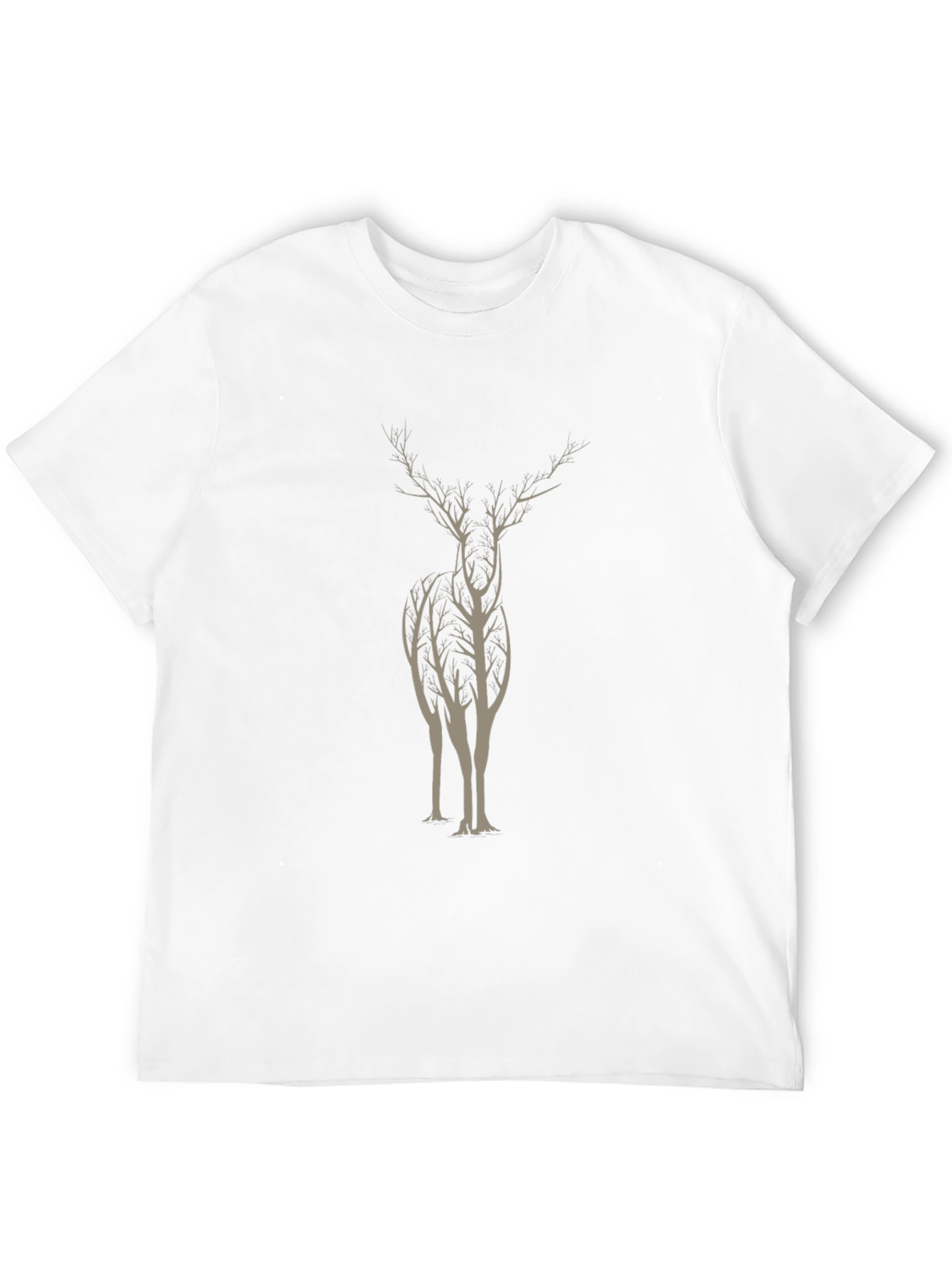 Tree Deer Graphic Tee - Stylish Mens Black T-Shirt