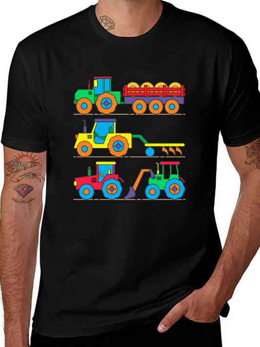 Cartoon Tractor Graphic Tee - Farm Life Apparel