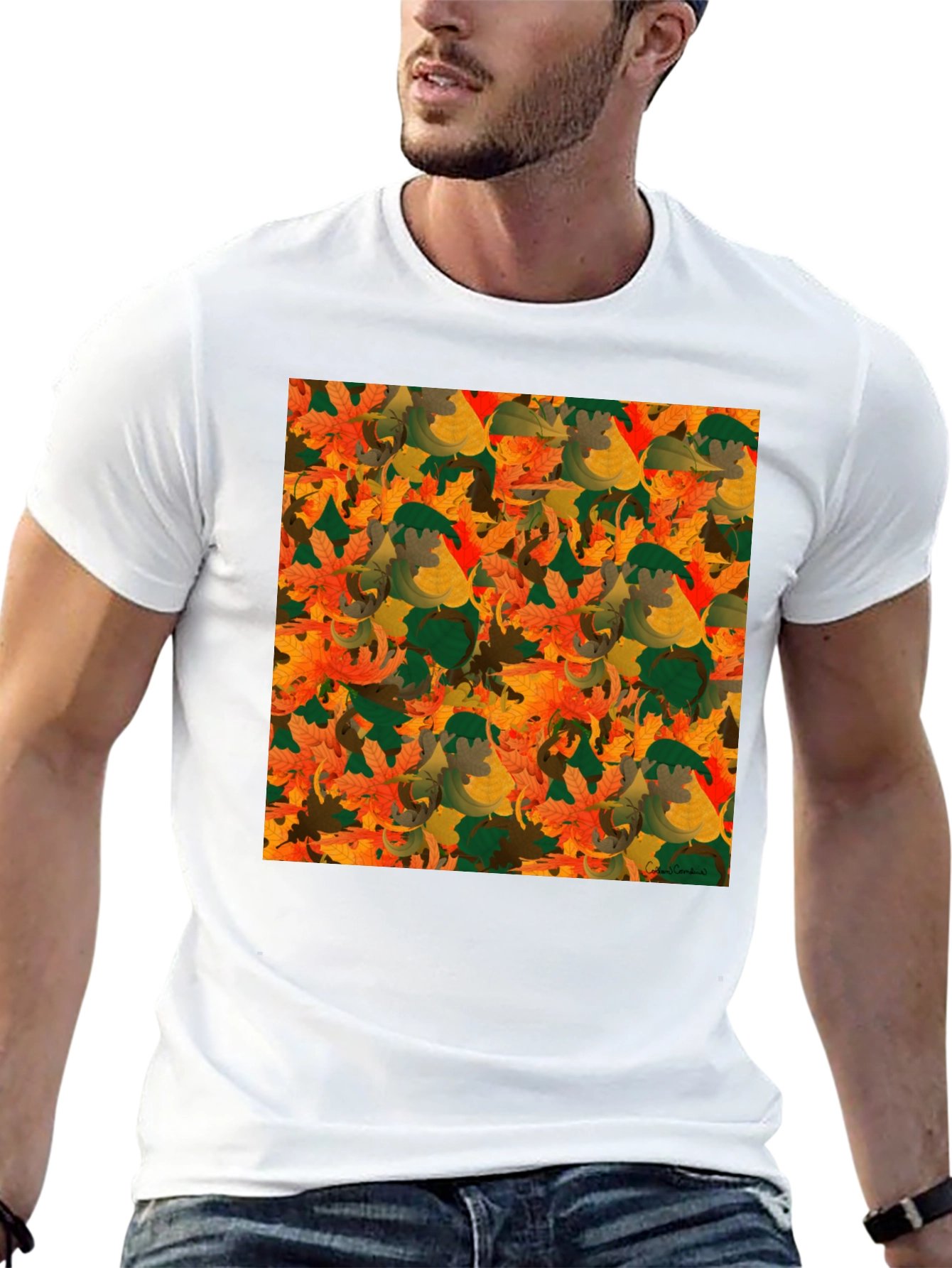 Autumn Leaves Pattern T-Shirt