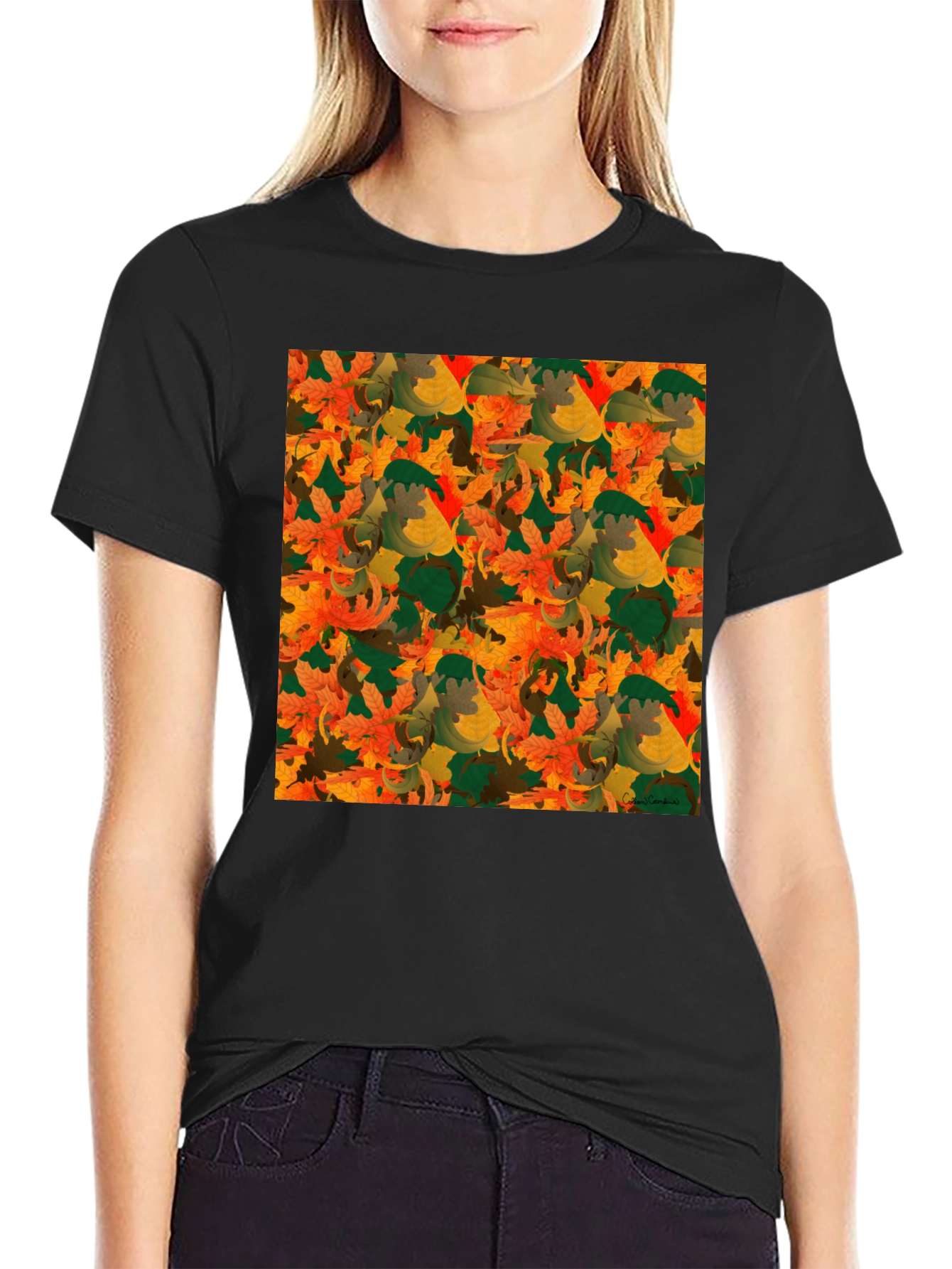 Autumn Leaves Pattern T-Shirt