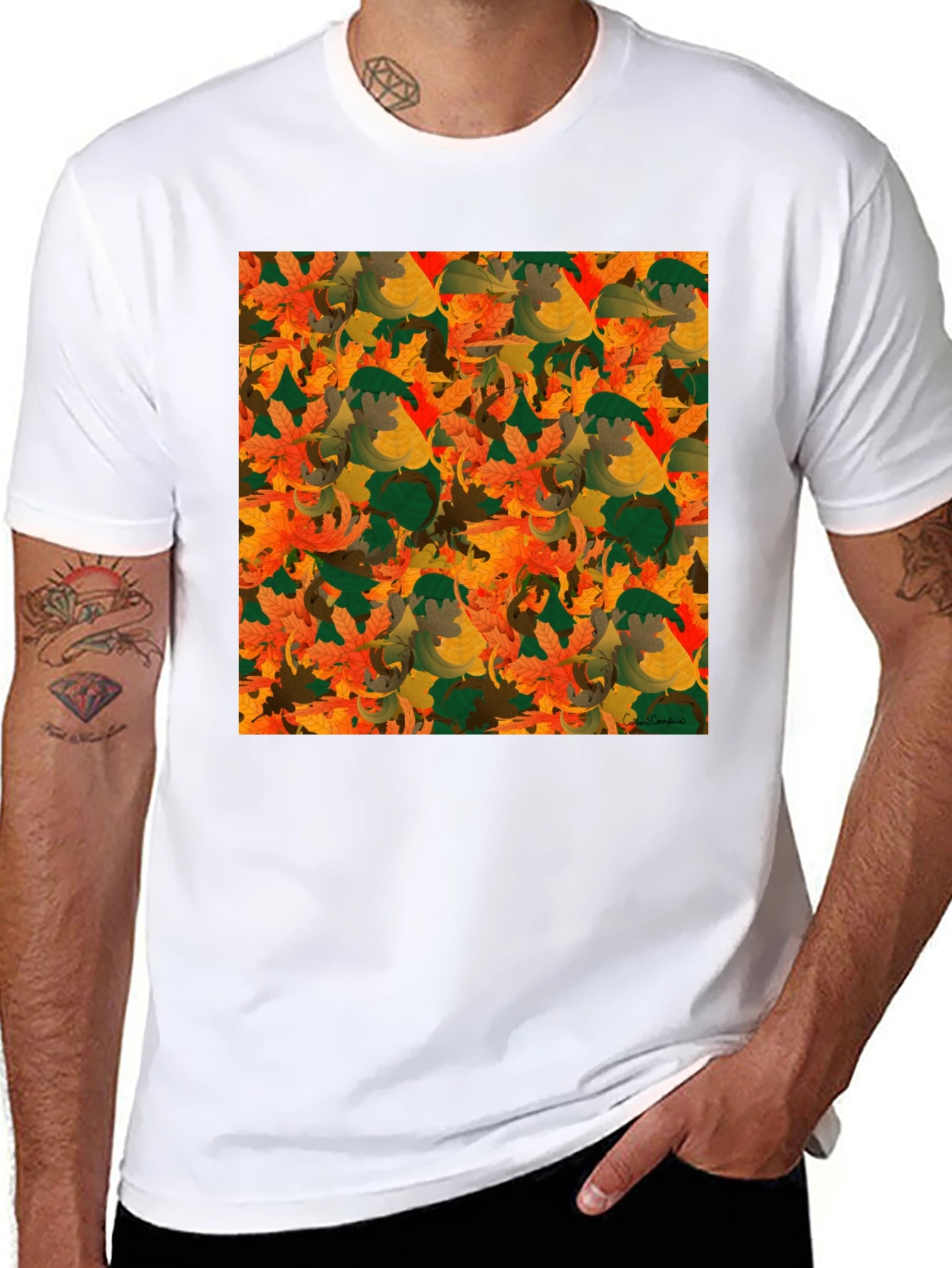 Autumn Leaves Pattern T-Shirt