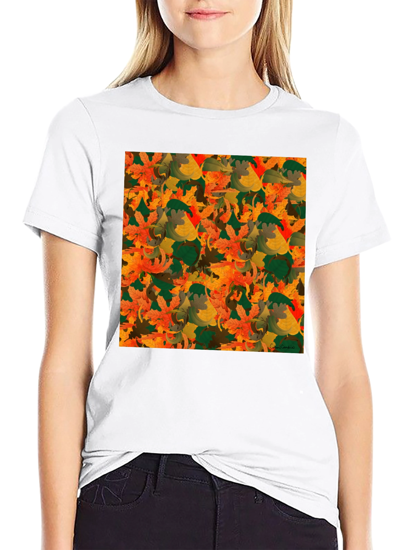 Autumn Leaves Pattern T-Shirt